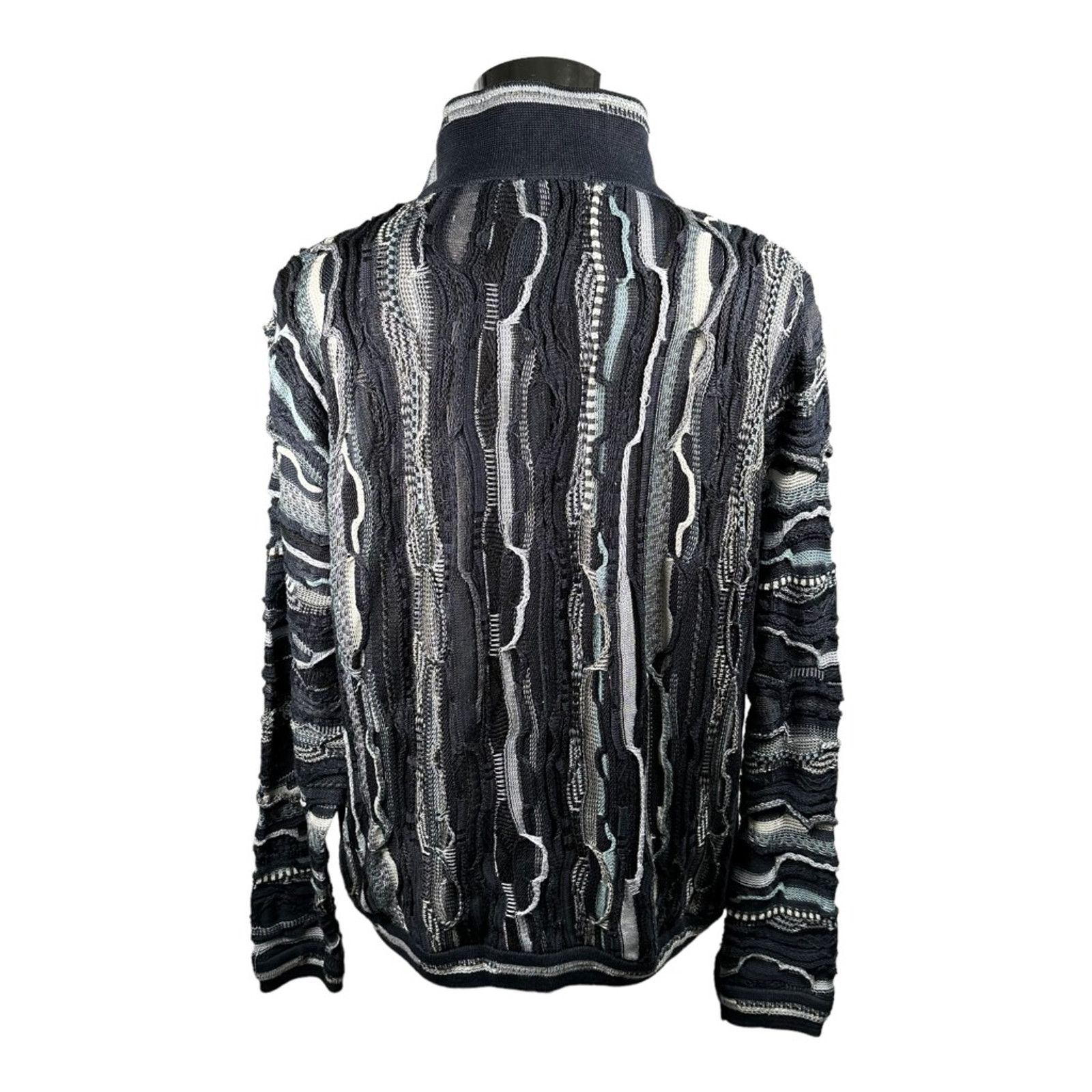 Coogi Coogi Full Zip Sweater Blue Gray Black Australia Vintage M Size US M / EU 48-50 / 2 - 2 Thumbnail