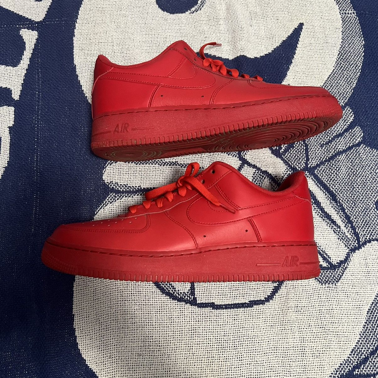 Nike Nike Air Force 1 Low Triple Red AF1 Sneakers All Red | Grailed