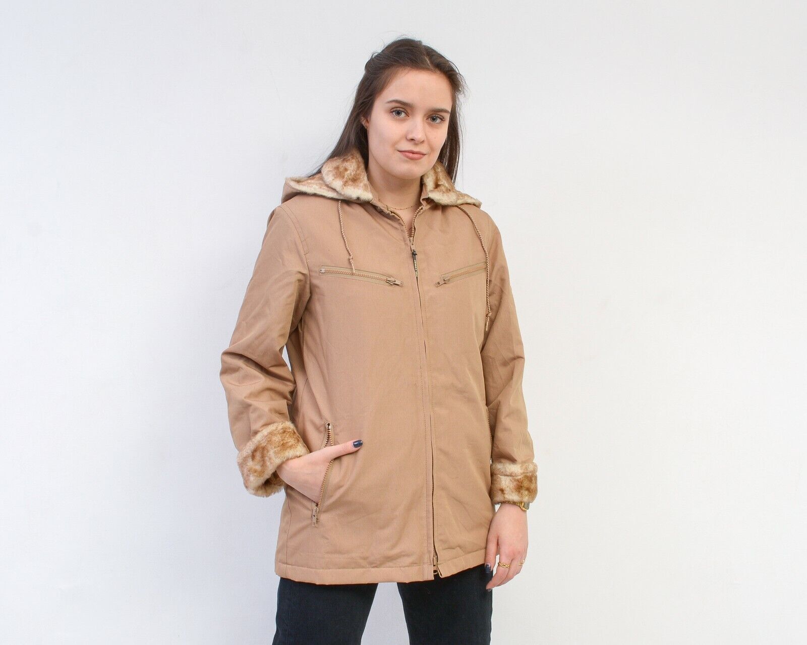 London Fog × Vintage Women's Parka Jacket Coat Faux Fur Insulate Hooded Zip Up Size S / US 4 / IT 40 - 2 Thumbnail