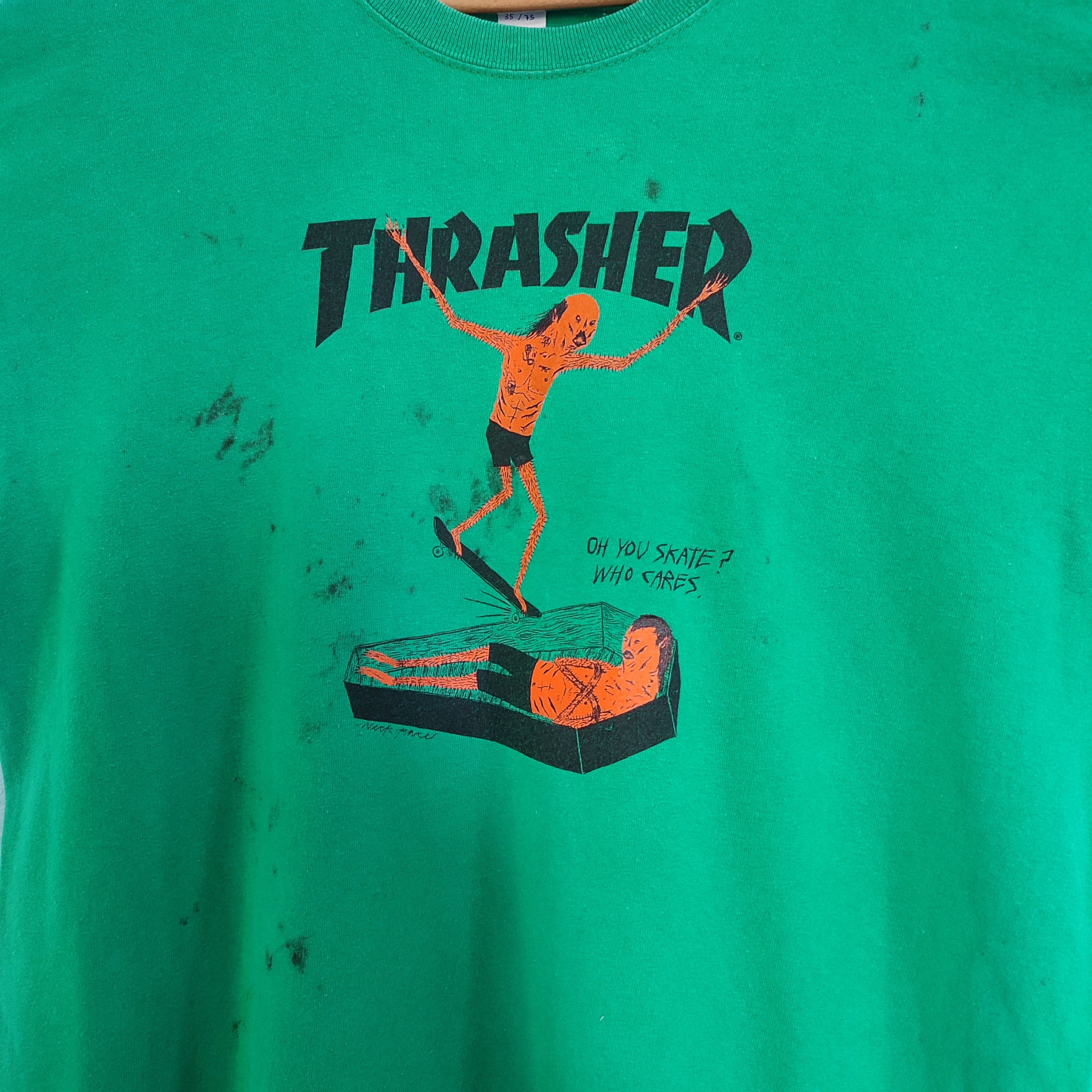Vintage THRASHER Skateboard T-shirt Size US L / EU 52-54 / 3 - 2 Preview