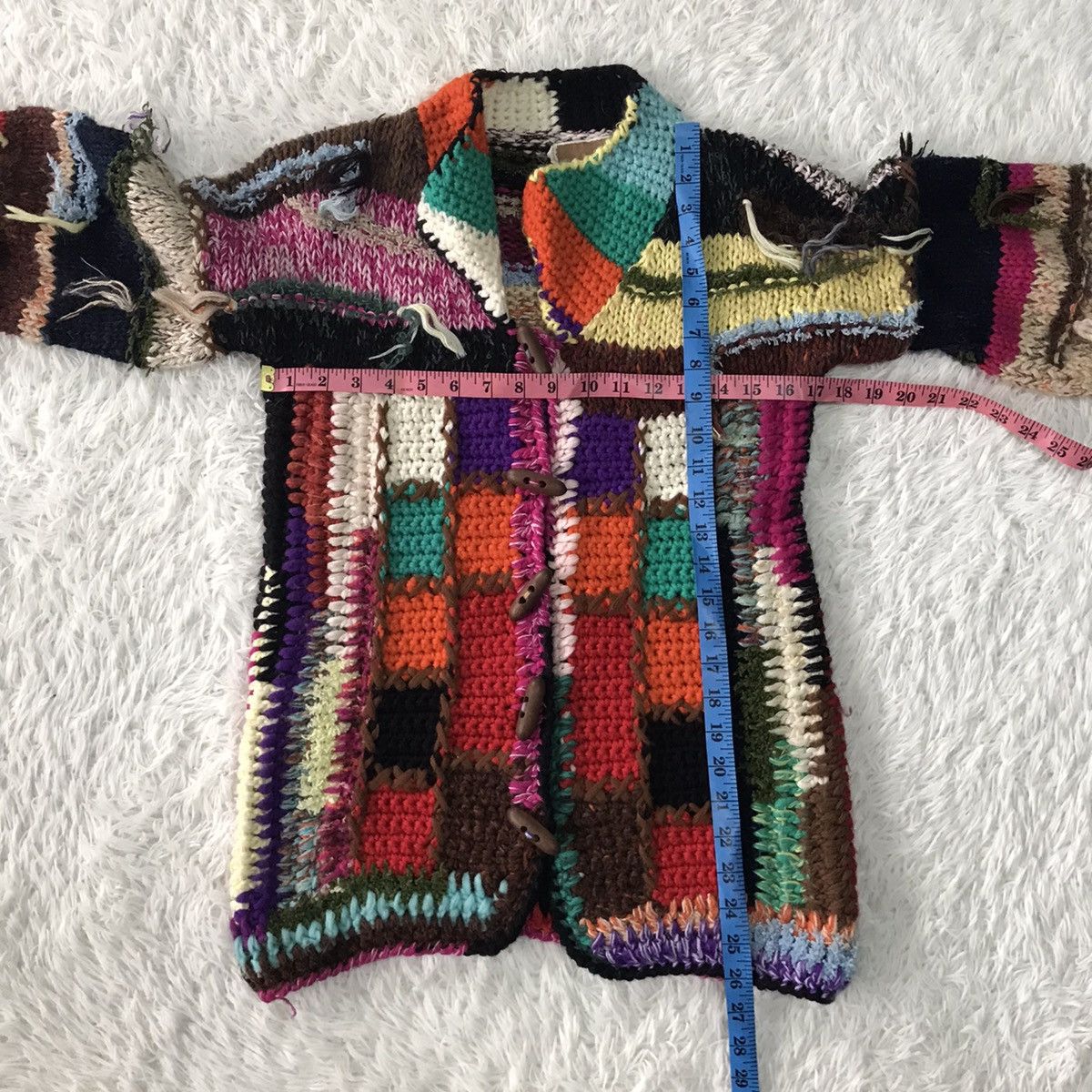 Japanese Brand Rare Coloured Cabel Knitwear Patchwork Jacket Size US S / EU 44-46 / 1 - 15 Thumbnail