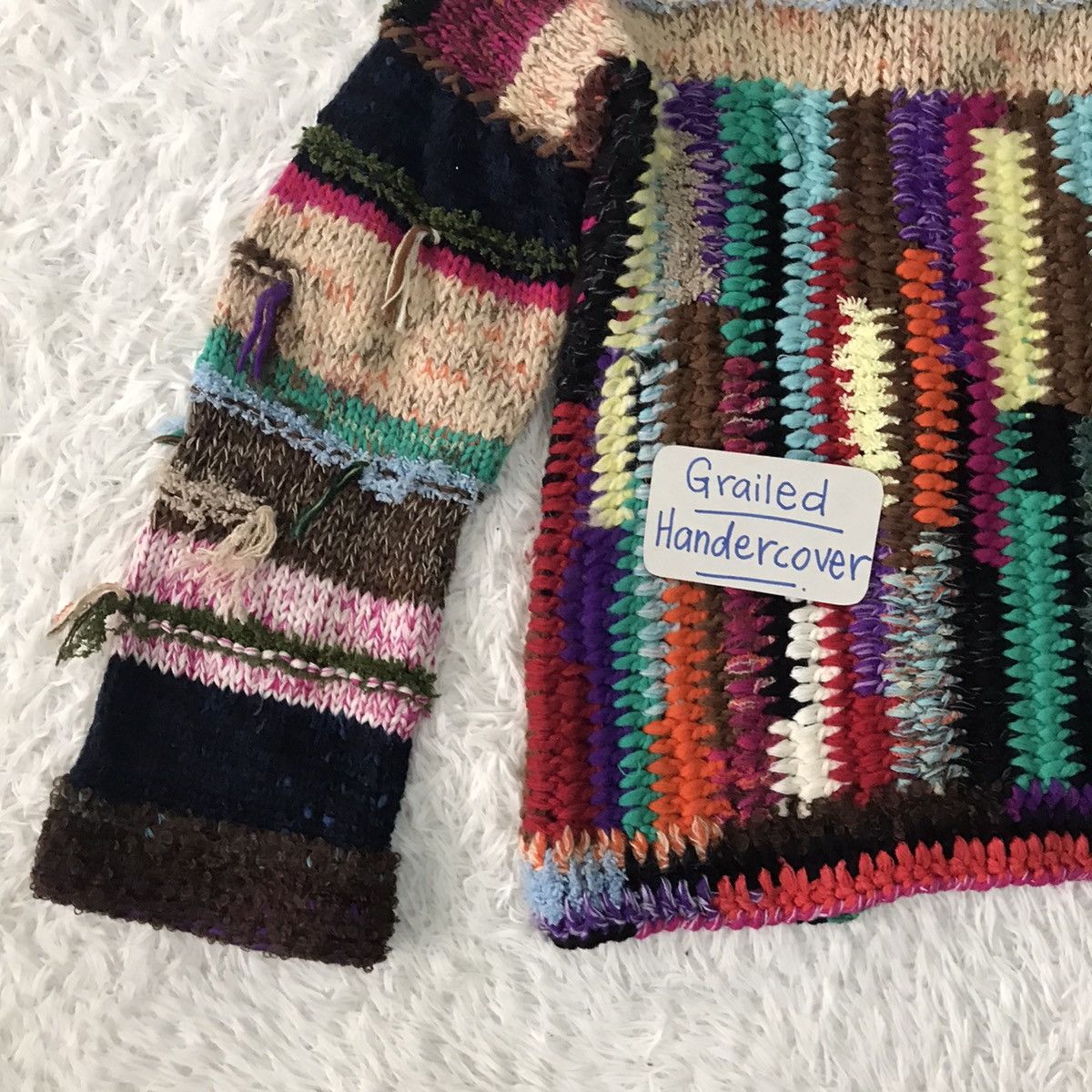 Japanese Brand Rare Coloured Cabel Knitwear Patchwork Jacket Size US S / EU 44-46 / 1 - 9 Thumbnail
