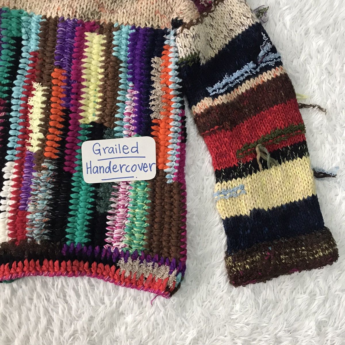 Japanese Brand Rare Coloured Cabel Knitwear Patchwork Jacket Size US S / EU 44-46 / 1 - 10 Thumbnail