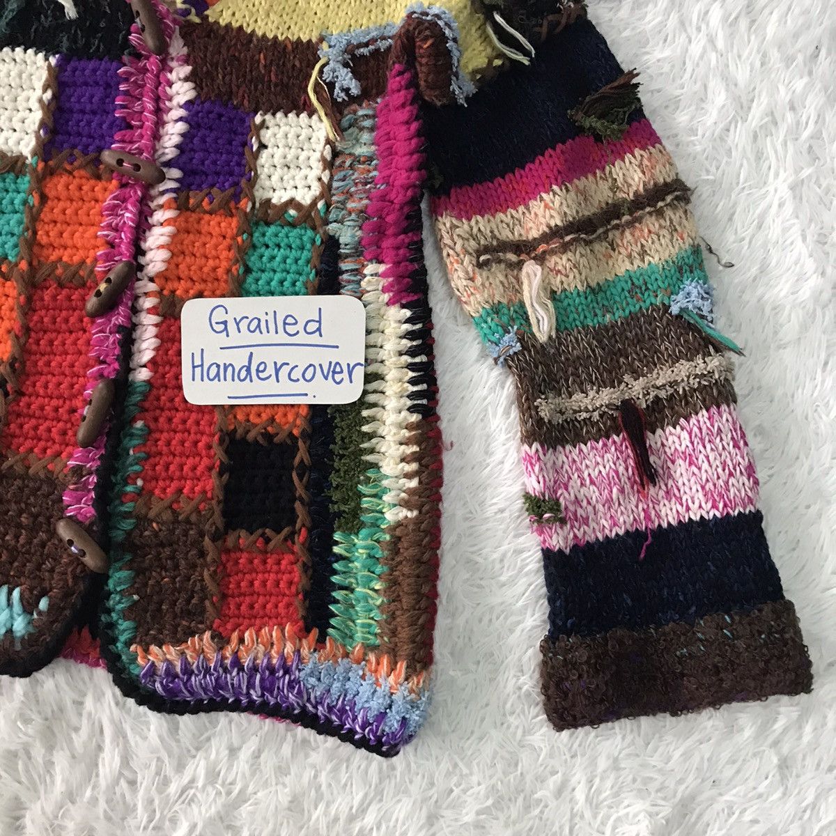 Japanese Brand Rare Coloured Cabel Knitwear Patchwork Jacket Size US S / EU 44-46 / 1 - 6 Thumbnail