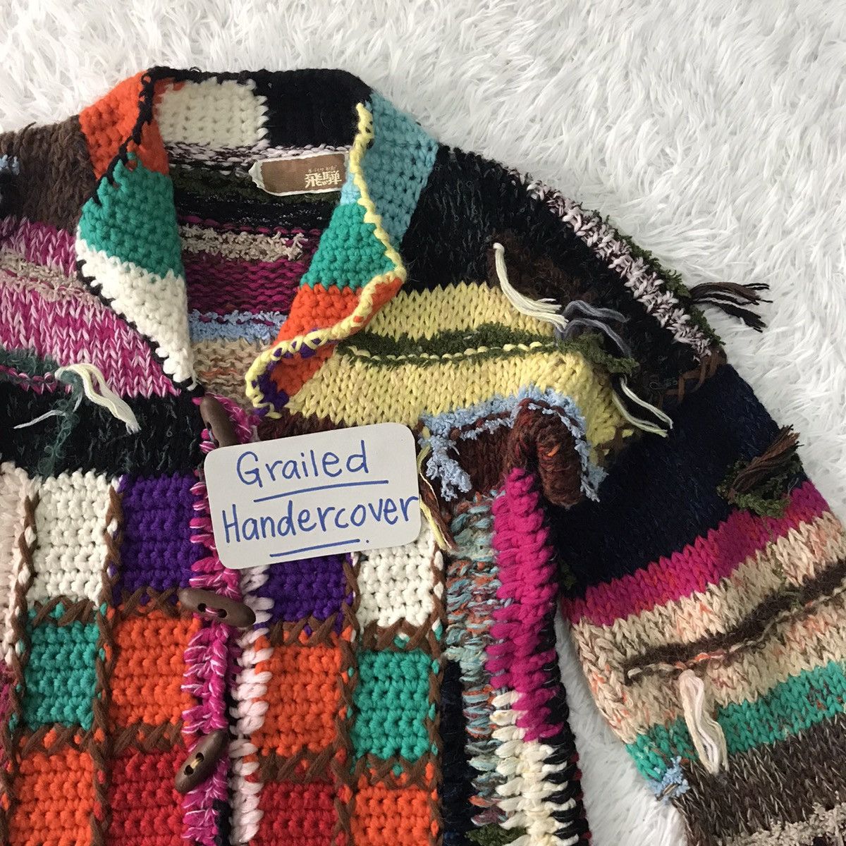 Japanese Brand Rare Coloured Cabel Knitwear Patchwork Jacket Size US S / EU 44-46 / 1 - 7 Thumbnail