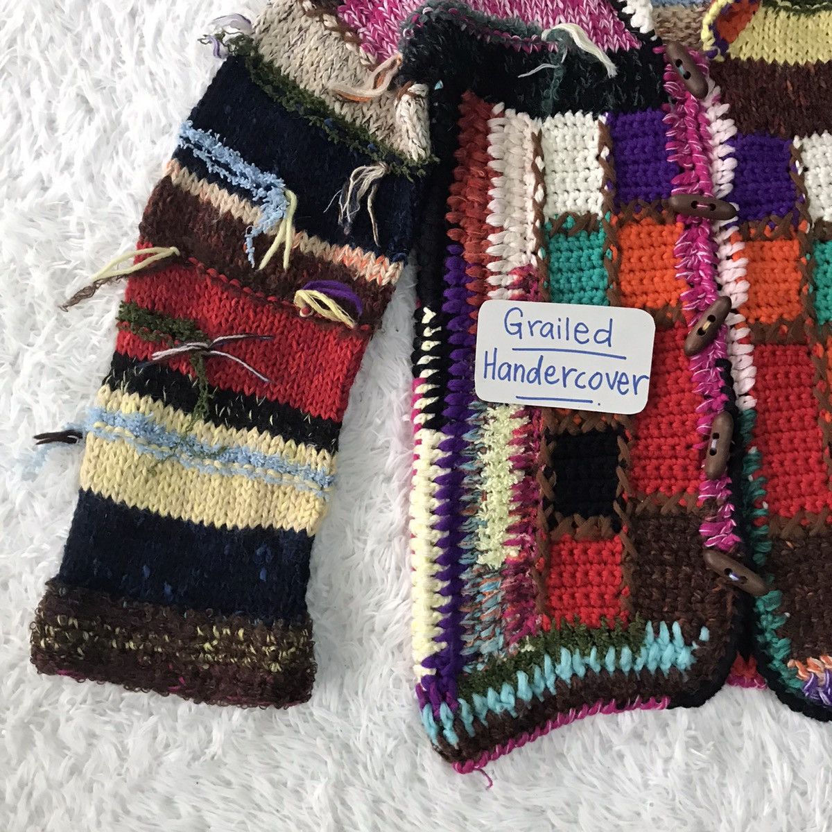 Japanese Brand Rare Coloured Cabel Knitwear Patchwork Jacket Size US S / EU 44-46 / 1 - 5 Thumbnail