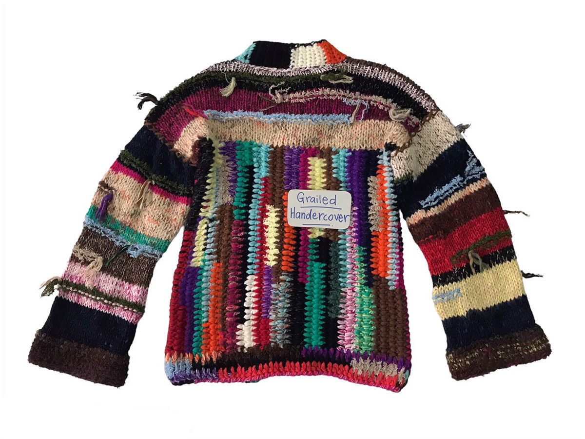 Japanese Brand Rare Coloured Cabel Knitwear Patchwork Jacket Size US S / EU 44-46 / 1 - 2 Thumbnail