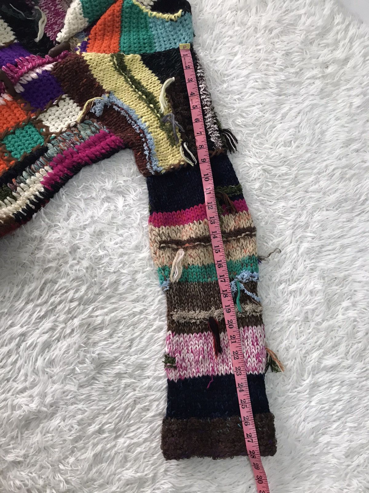 Japanese Brand Rare Coloured Cabel Knitwear Patchwork Jacket Size US S / EU 44-46 / 1 - 16 Thumbnail