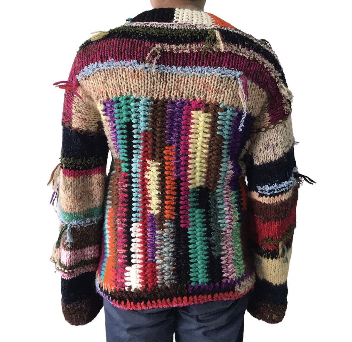 Japanese Brand Rare Coloured Cabel Knitwear Patchwork Jacket Size US S / EU 44-46 / 1 - 4 Thumbnail
