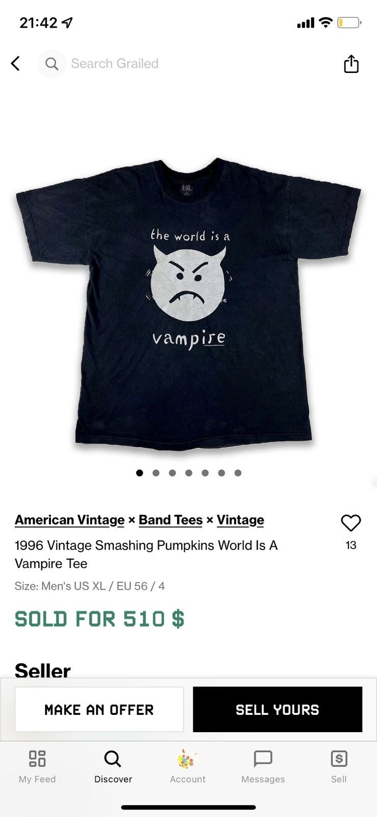 Band Tees × Tultex × Vintage 1996 Smashing Pumpkins “The World is