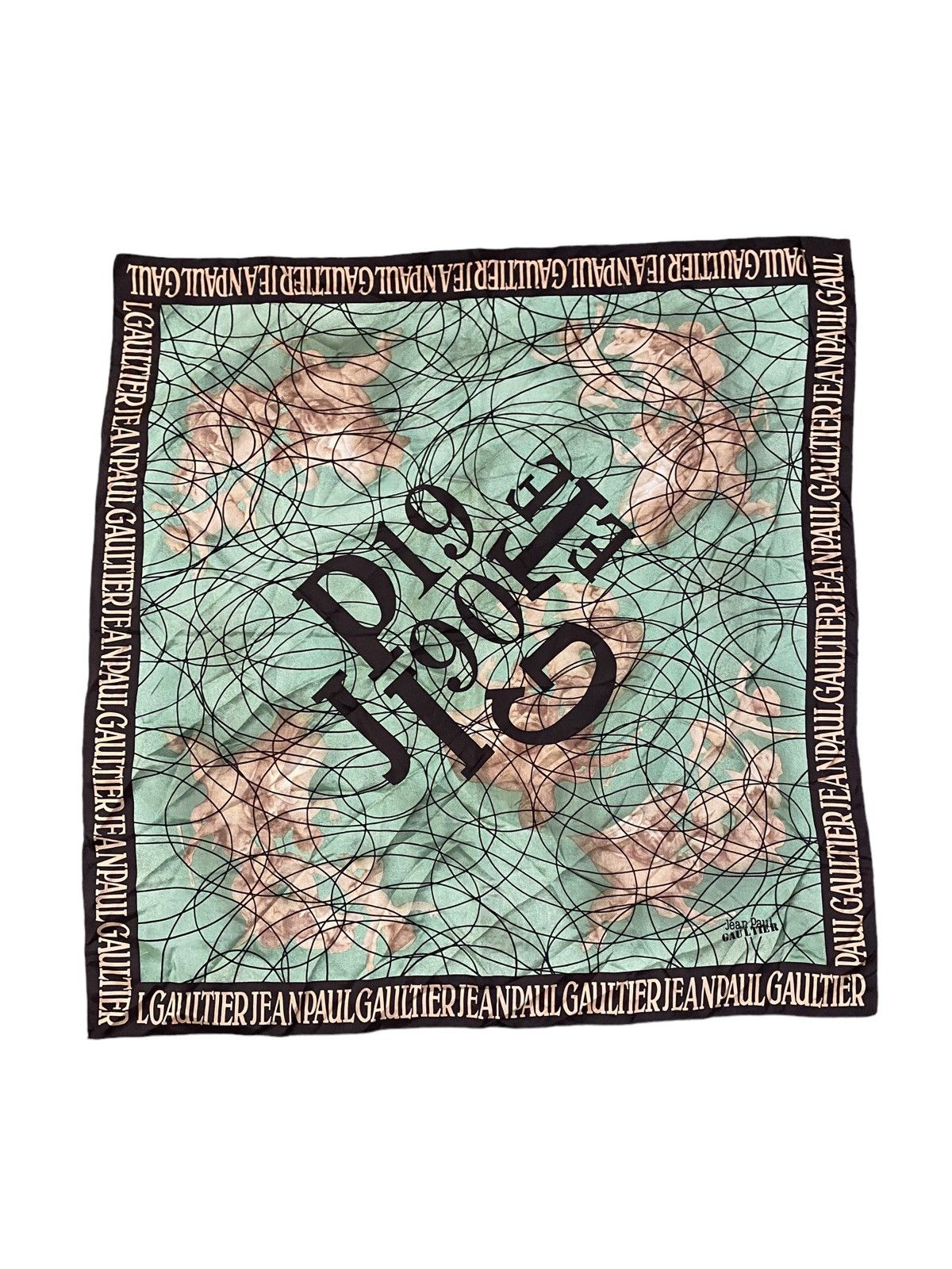 Vintage Vintage 90s Jean Paul Gaultier Overprint Scarf (35x34) Size ONE SIZE - 2 Thumbnail