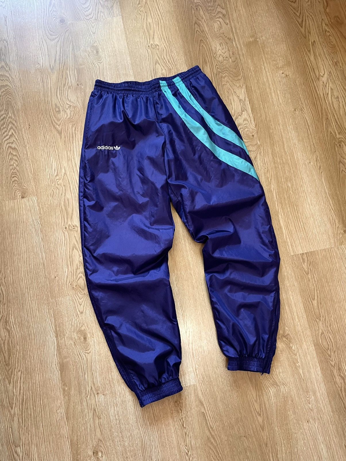 RARE 90s Vintage Adidas Nylon Sweat Track Pants Joggers