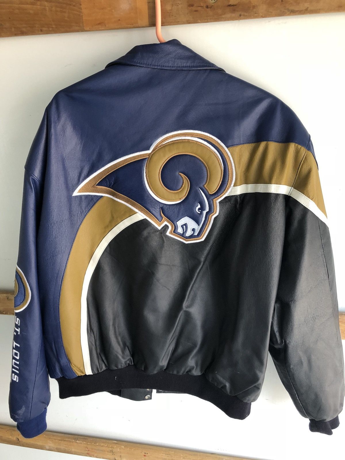Jeff Hamilton Vintage STL Rams Leather Jacket | Grailed