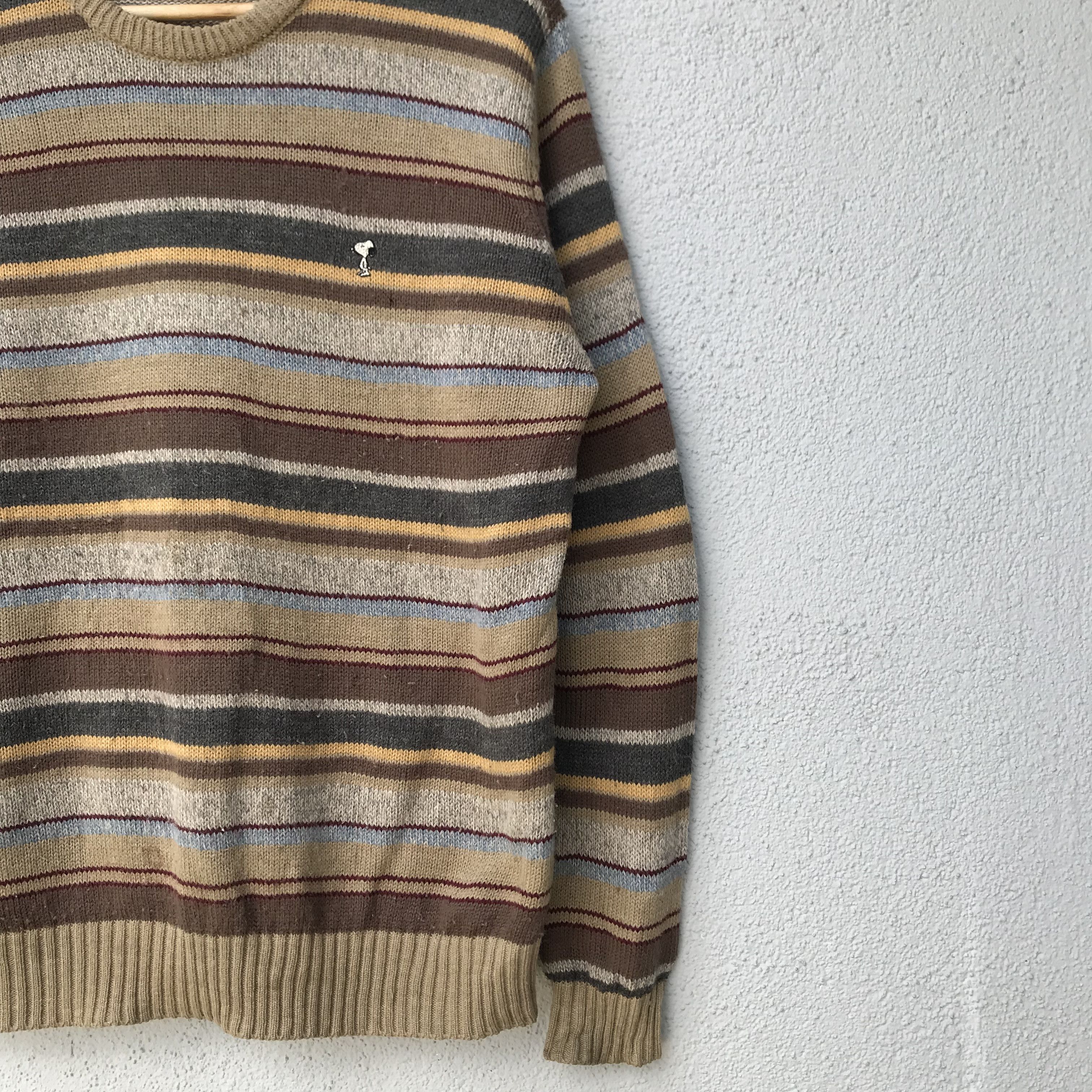Element × Peanuts Element Simple Life X Snoopy Pullover Striped Knit Sweater Size US L / EU 52-54 / 3 - 5 Thumbnail