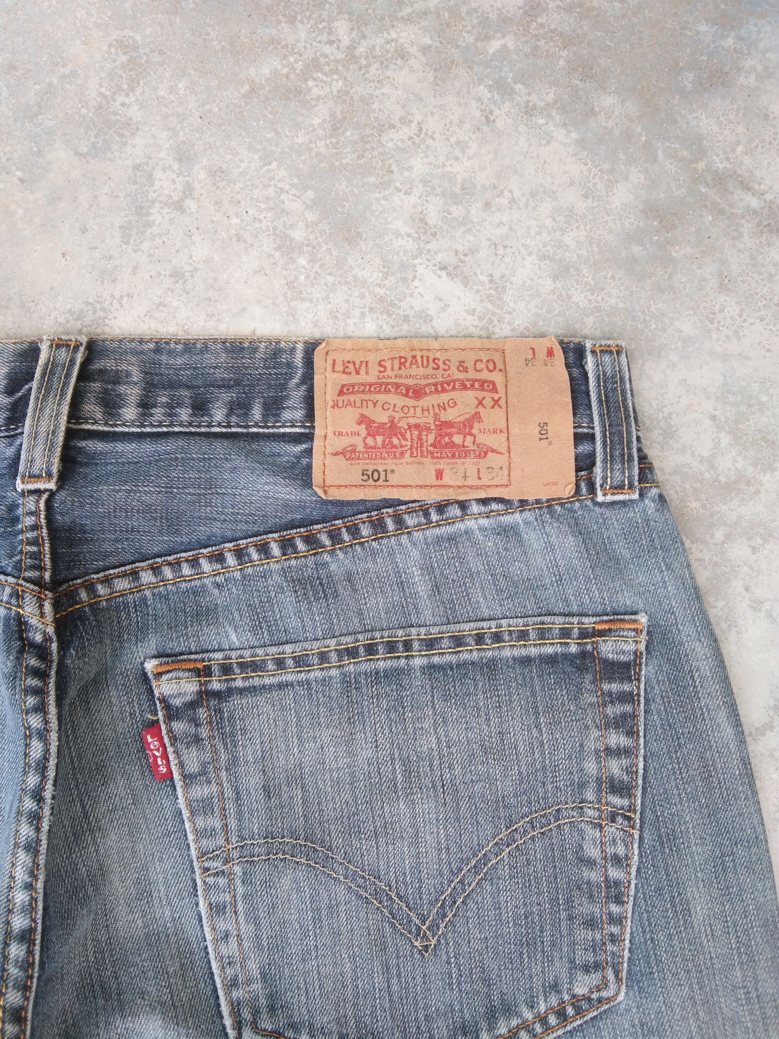 Levi's Vintage Levi's 501 Straight Leg Distressed Jeans 34x34 Size US 34 / EU 50 - 4 Thumbnail
