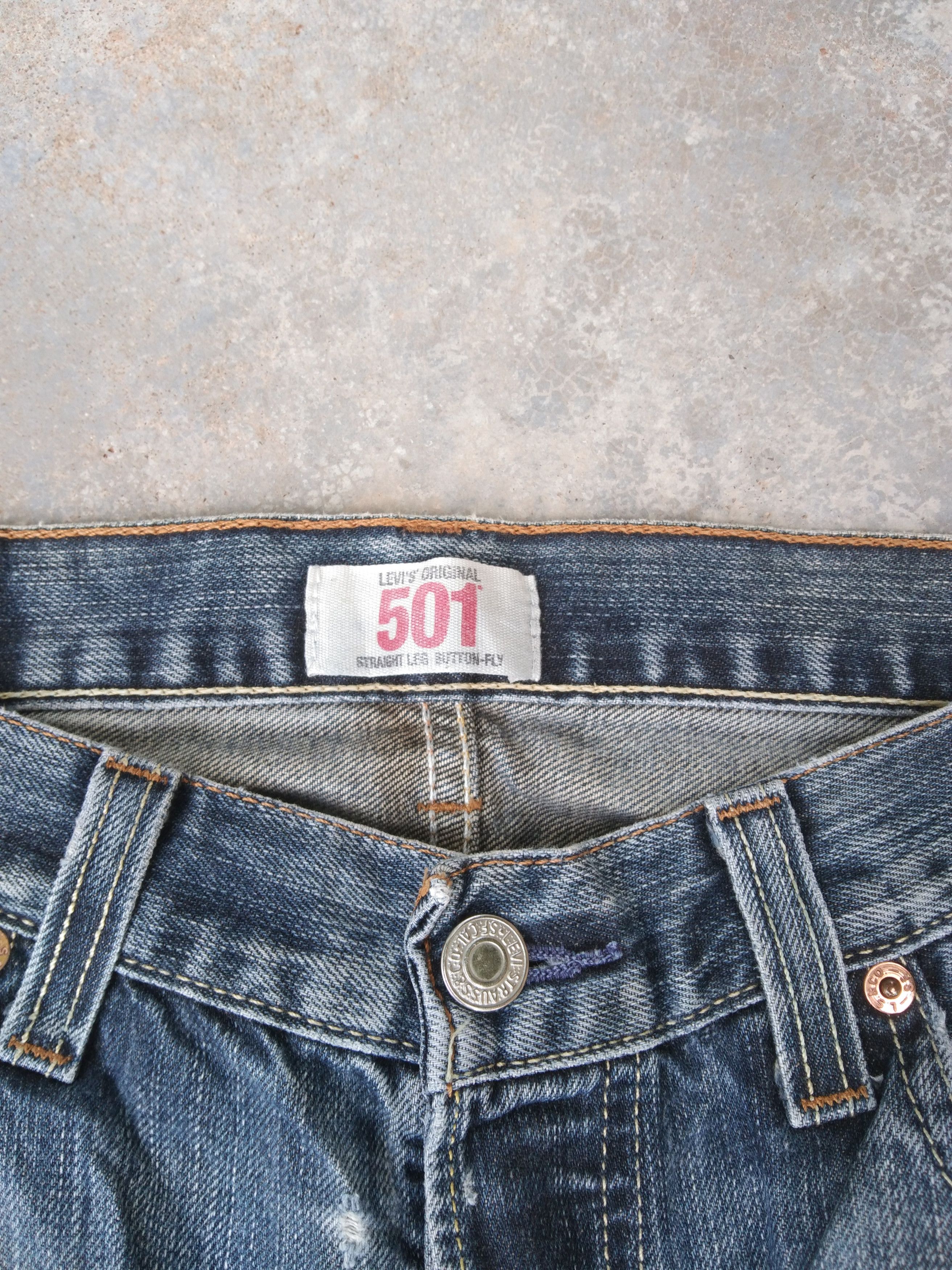 Levi's Vintage Levi's 501 Straight Leg Distressed Jeans 34x34 Size US 34 / EU 50 - 5 Thumbnail