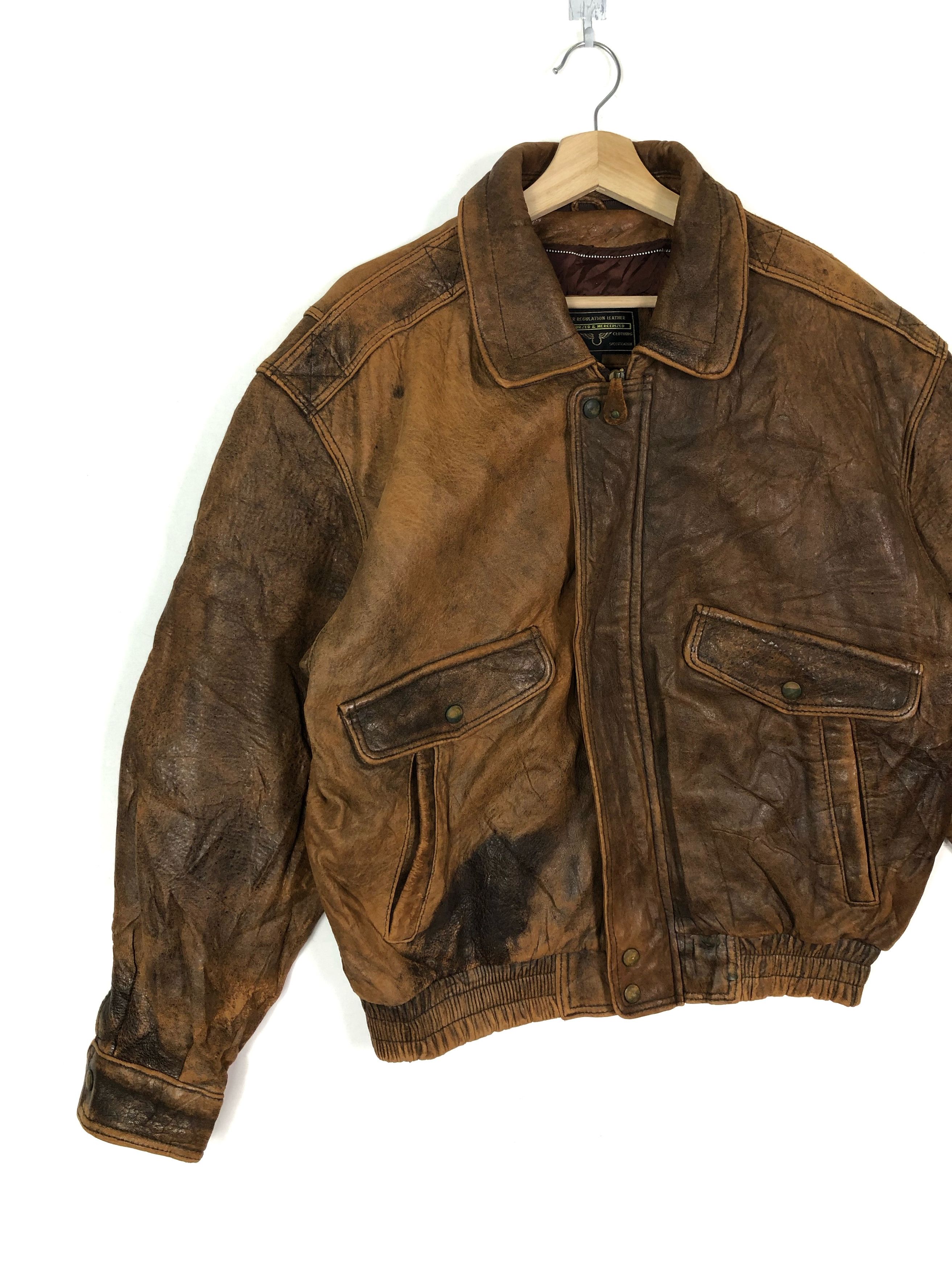 Japanese Brand × Vintage 80s A2 STYLE SHEEPSKIN AVIATOR JACKET Size US S / EU 44-46 / 1 - 6 Thumbnail