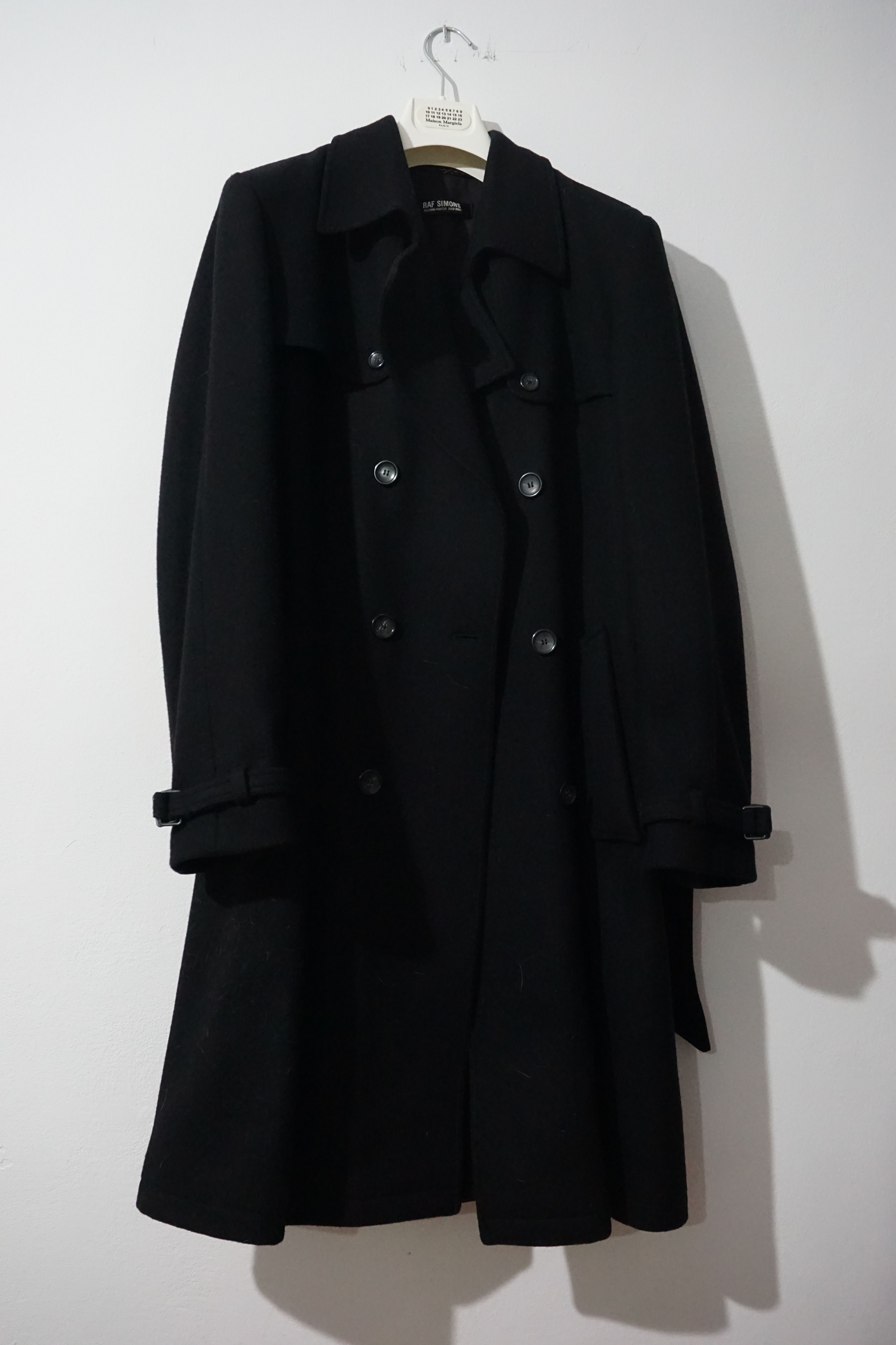 Raf Simons AW02 Virginia Creeper Black Wool Trench Coat | Grailed