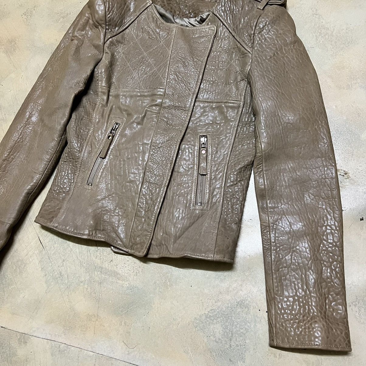 Japanese Brand Drawing Just Leather For Women Leather Jacket Size XS / US 0-2 / IT 36-38 - 3 Thumbnail