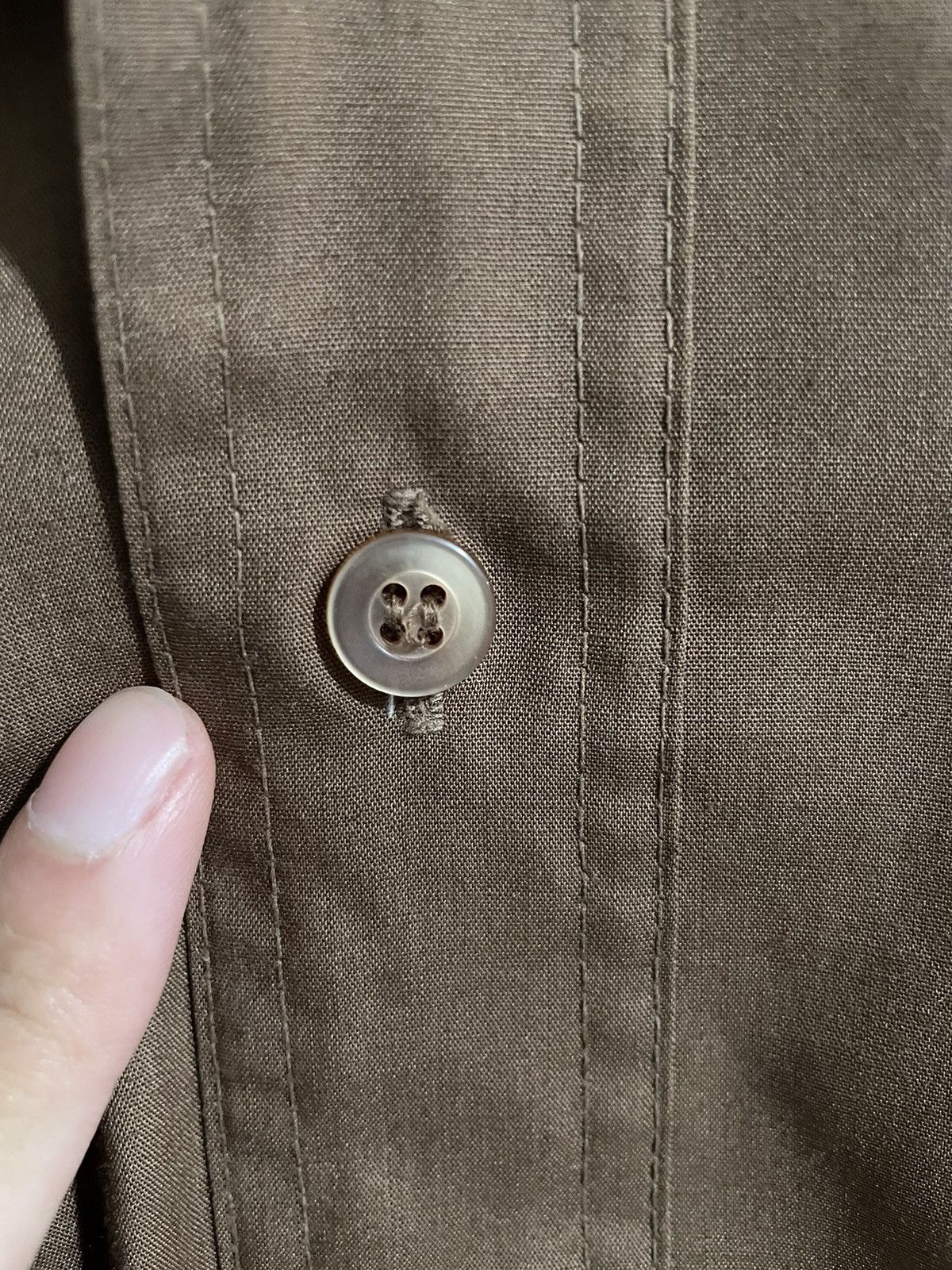 Vintage Brown Korean Button Up W/ Multiple Pockets | Grailed
