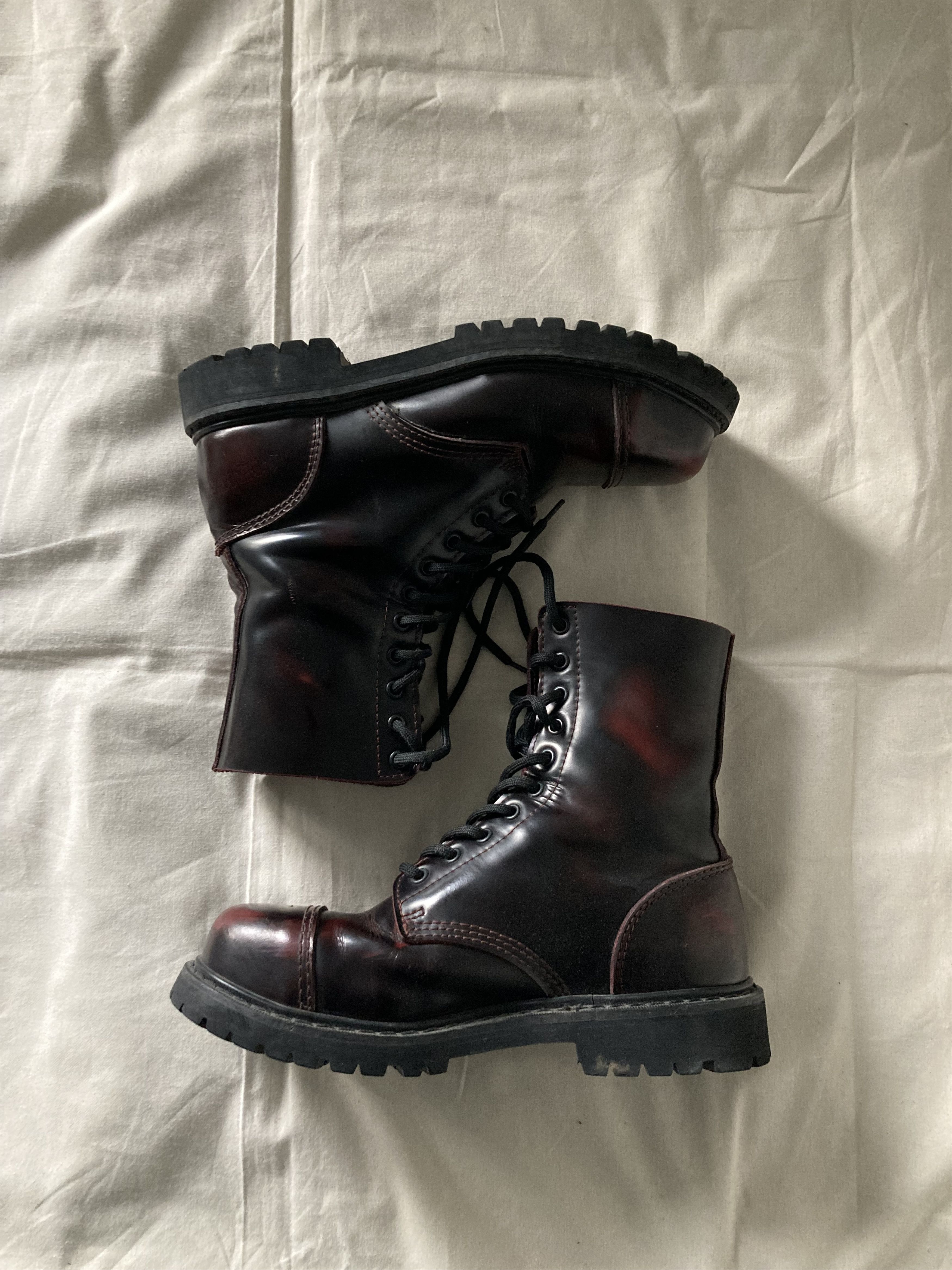 Vintage Undercover 90's Red Leather Steel Toe Punk Boots | Grailed
