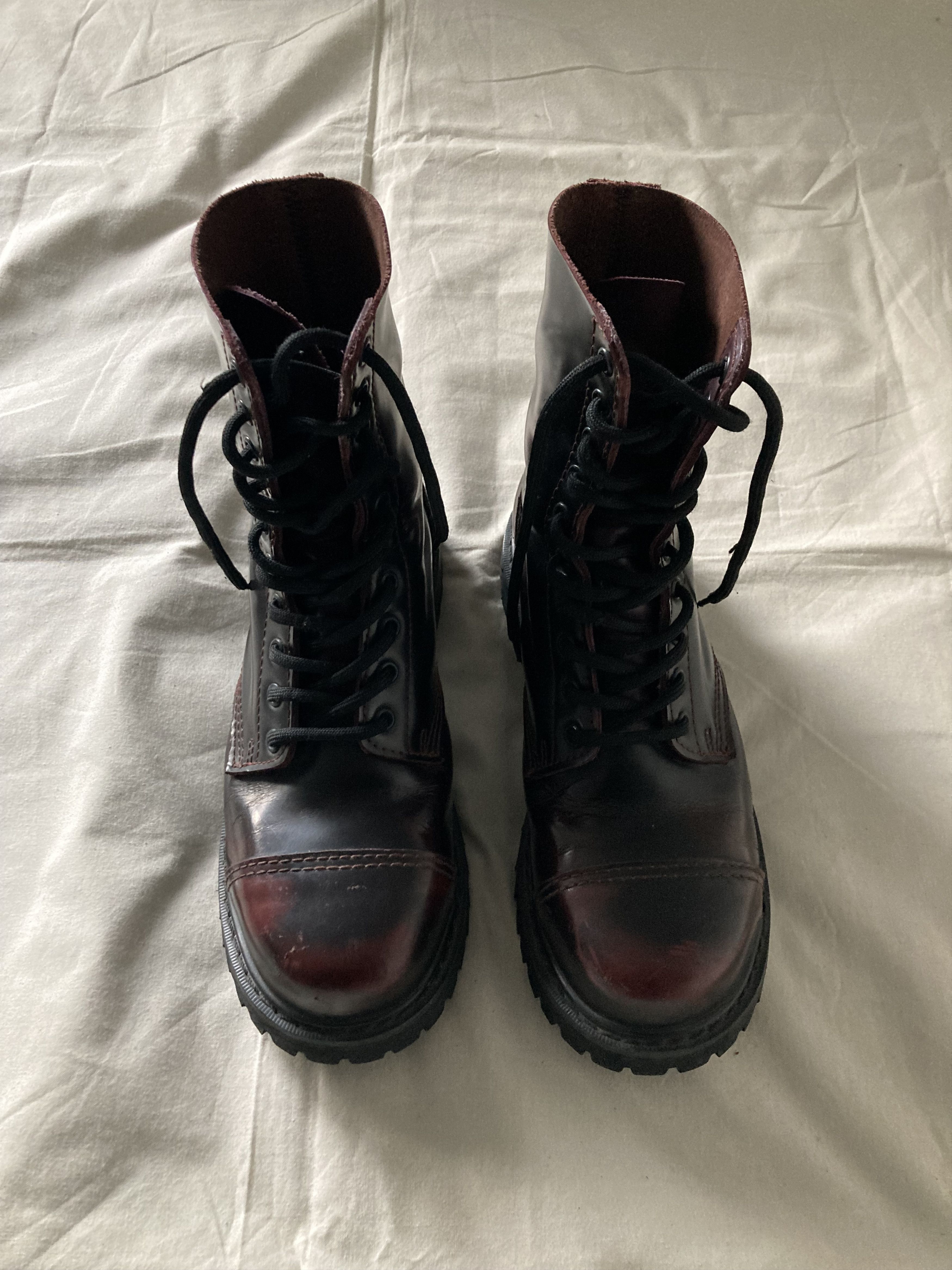 Vintage Undercover 90's Red Leather Steel Toe Punk Boots | Grailed