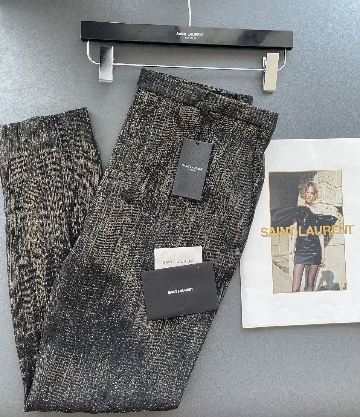 Hedi Slimane × Saint Laurent Paris × Yves Saint Laurent $2,750 Super Runway Pure Silk Saint Laurent Pant Size US 30 / EU 46 - 2 Thumbnail