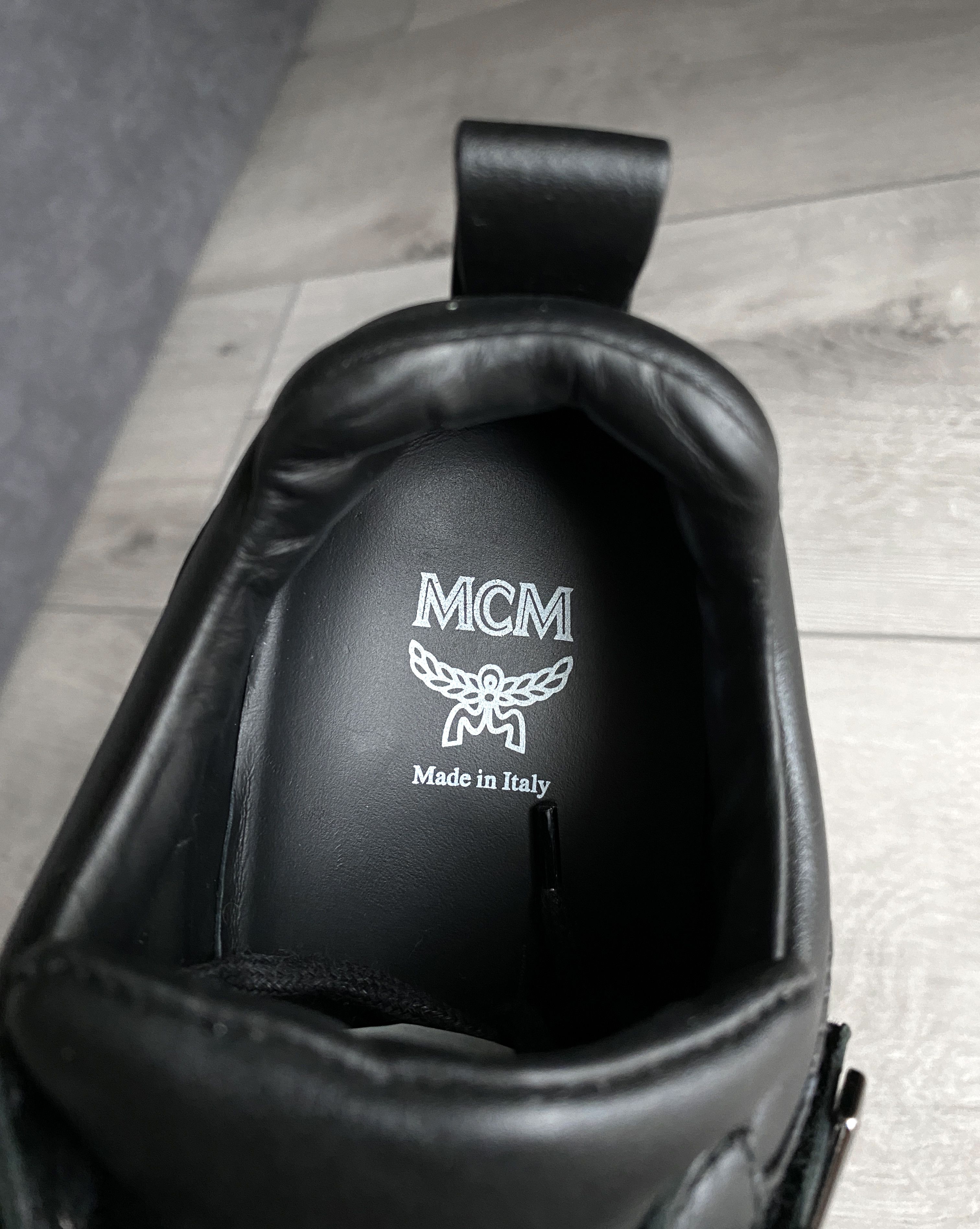 MCM MCM Logo-Strap Leather Mid-Top Sneakers Size US 6 / IT 36 - 3 Thumbnail