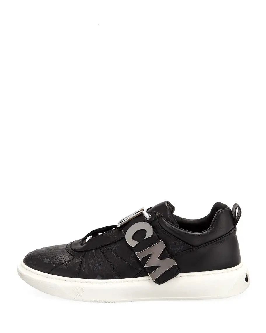 MCM MCM Logo-Strap Leather Mid-Top Sneakers Size US 6 / IT 36 - 6 Thumbnail