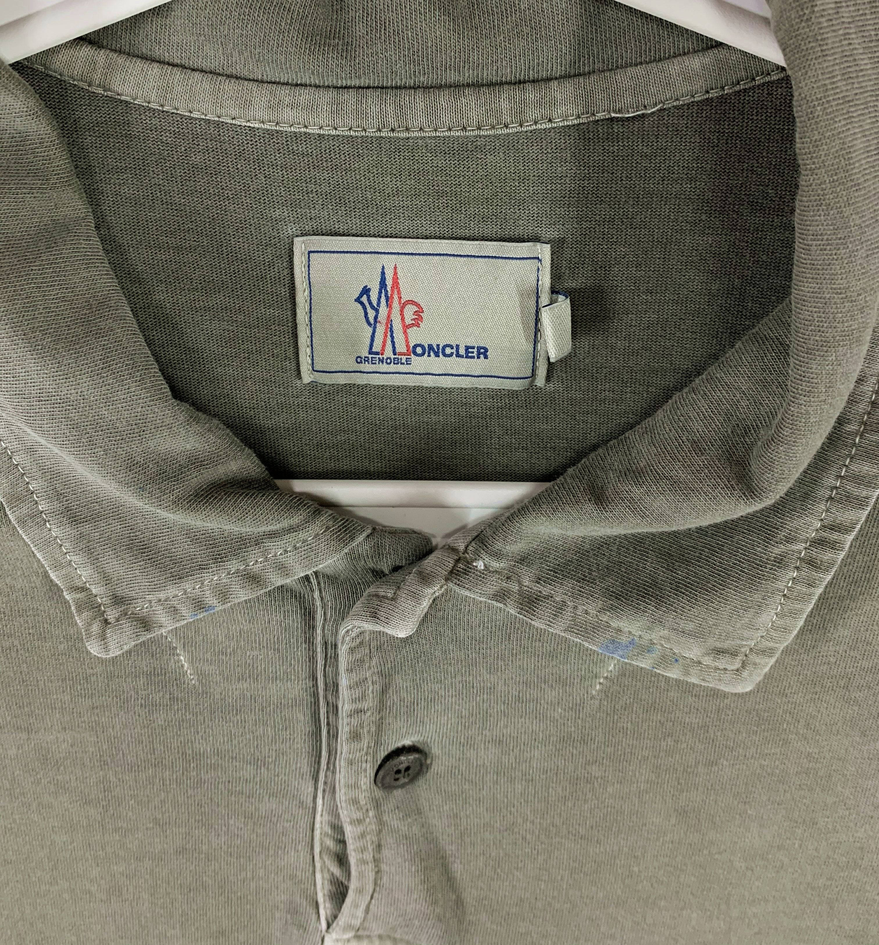 Moncler grenoble garment dyed polo