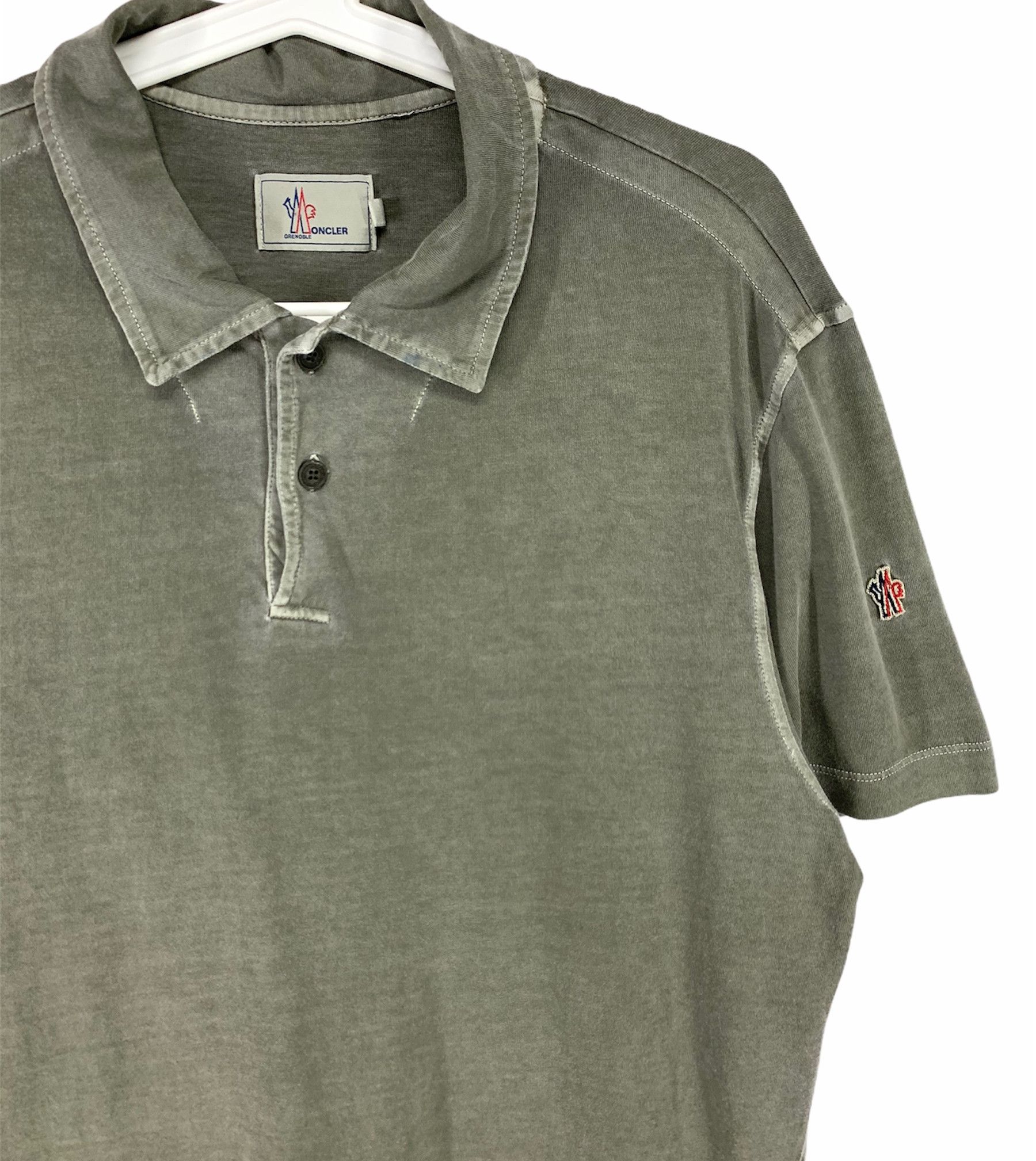 Moncler grenoble garment dyed polo