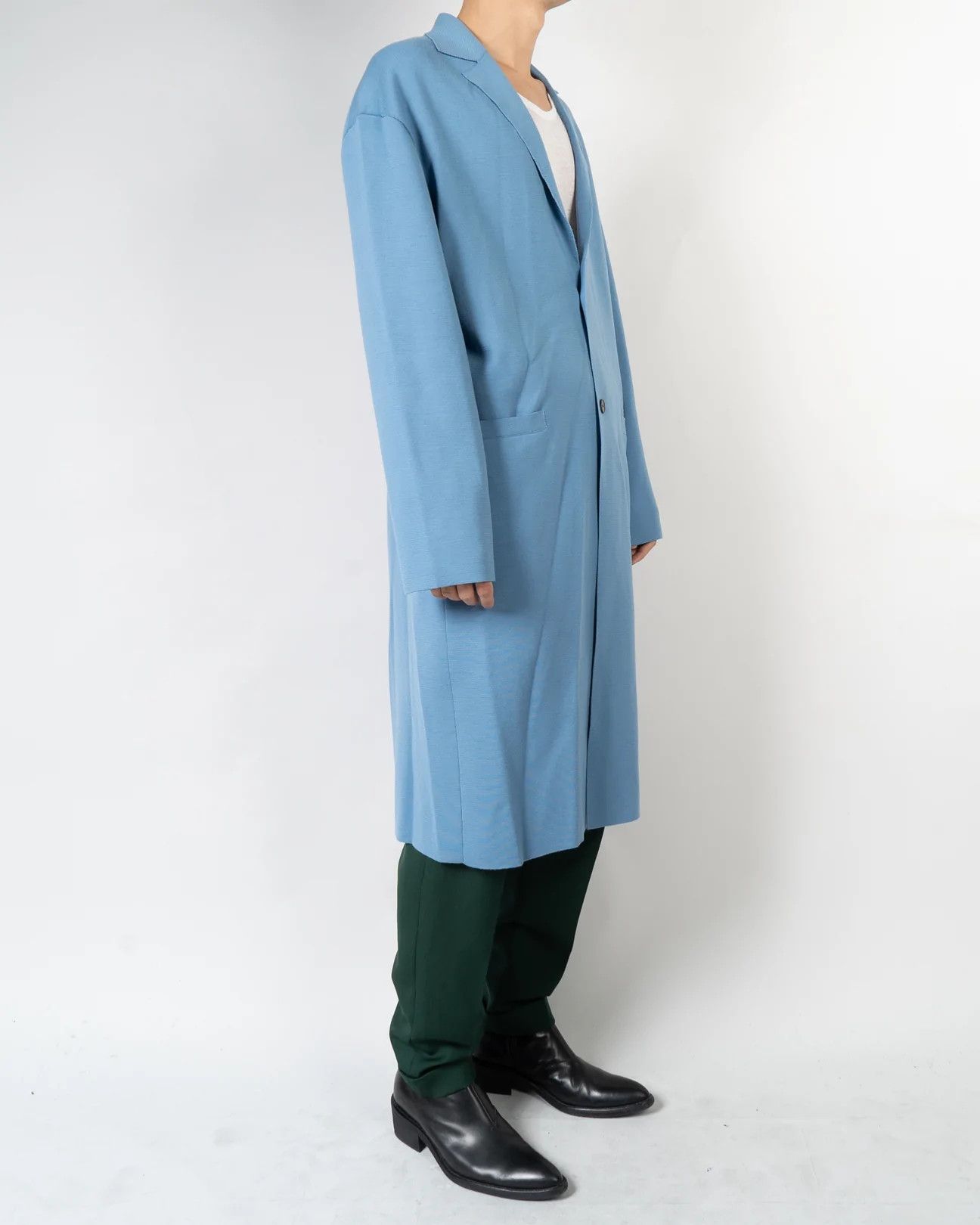 Haider Ackermann SS20 Lightblue Relaxed Knit Coat Size US S / EU 44-46 / 1 - 2 Thumbnail