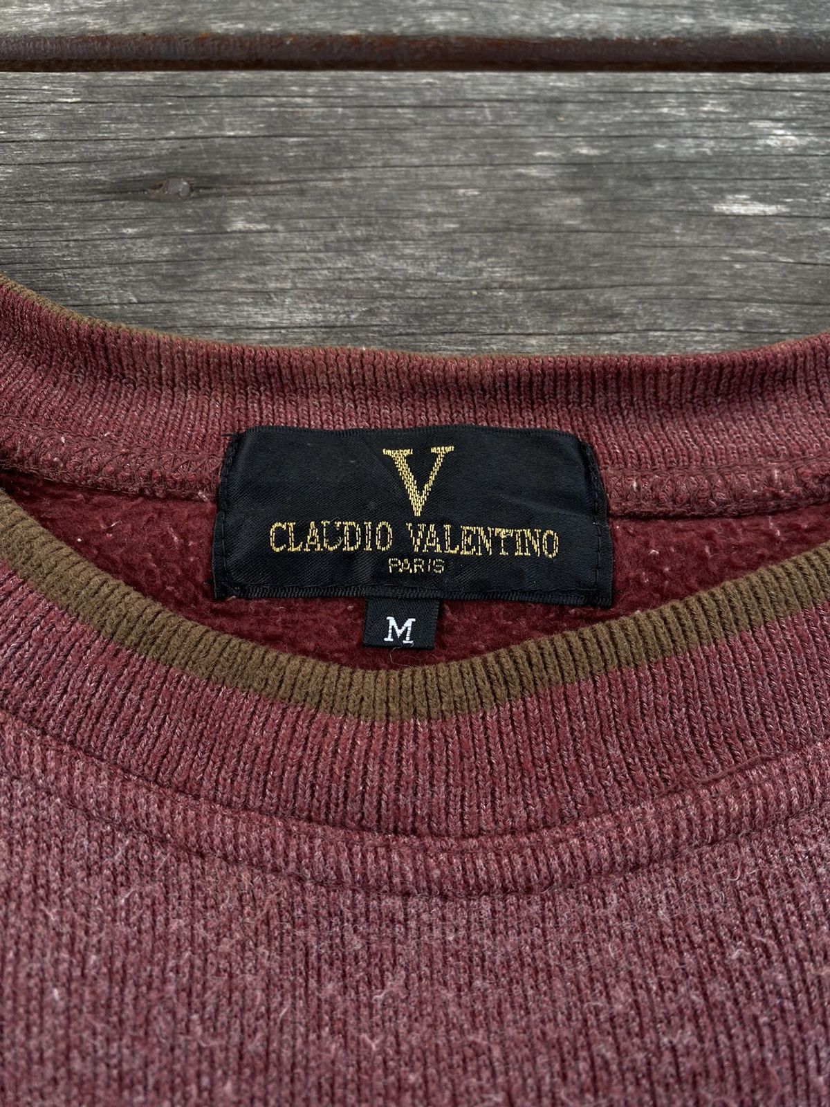 Valentino Vintage Claudio Valentino Paris Sweatshirt Maroon Size US M / EU 48-50 / 2 - 3 Thumbnail