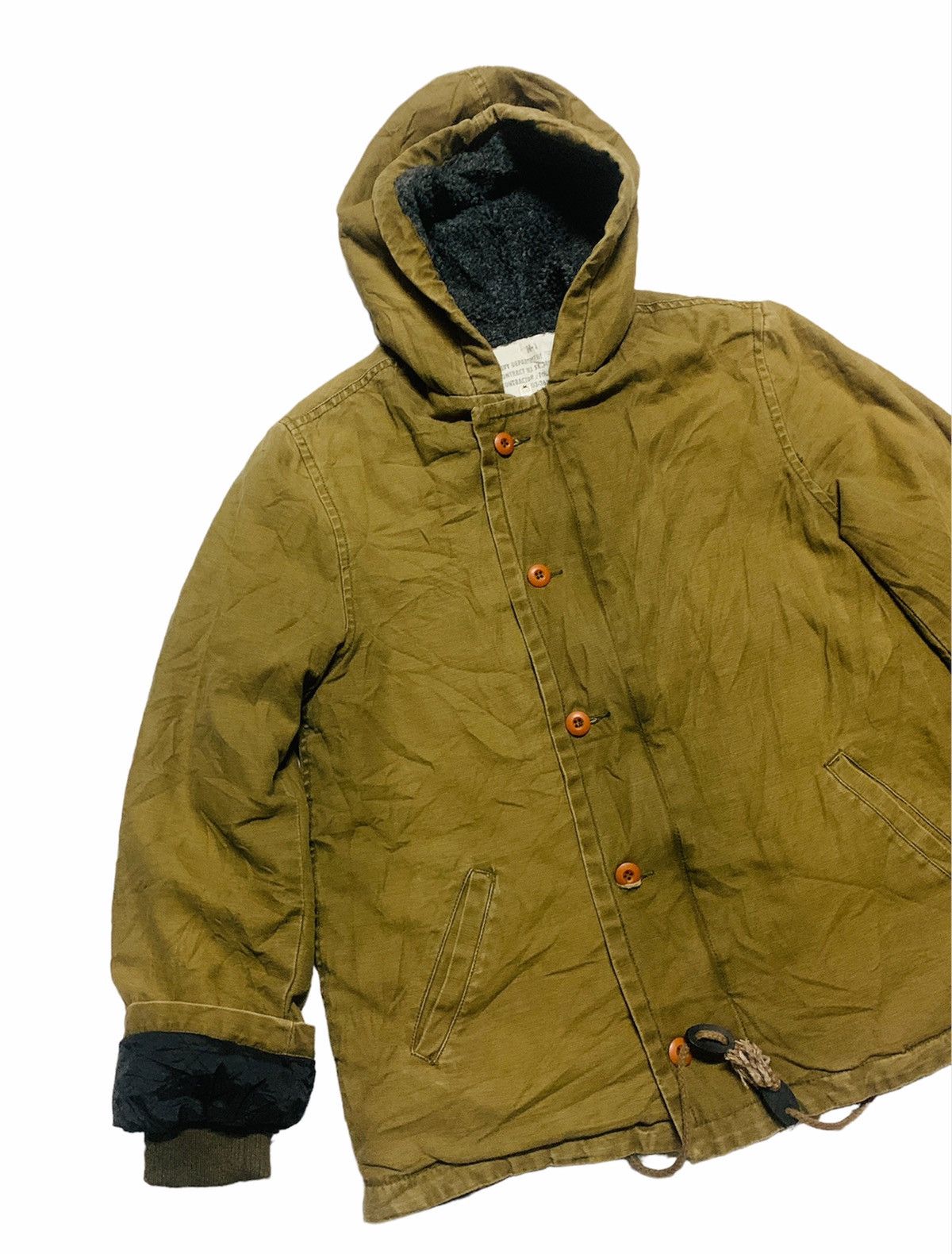 Japanese Brand × Vintage VINTAGE NAVY JAPAN N-1 SHERPA LINING TOKYO UFQ INC JACKET Size US S / EU 44-46 / 1 - 2 Thumbnail