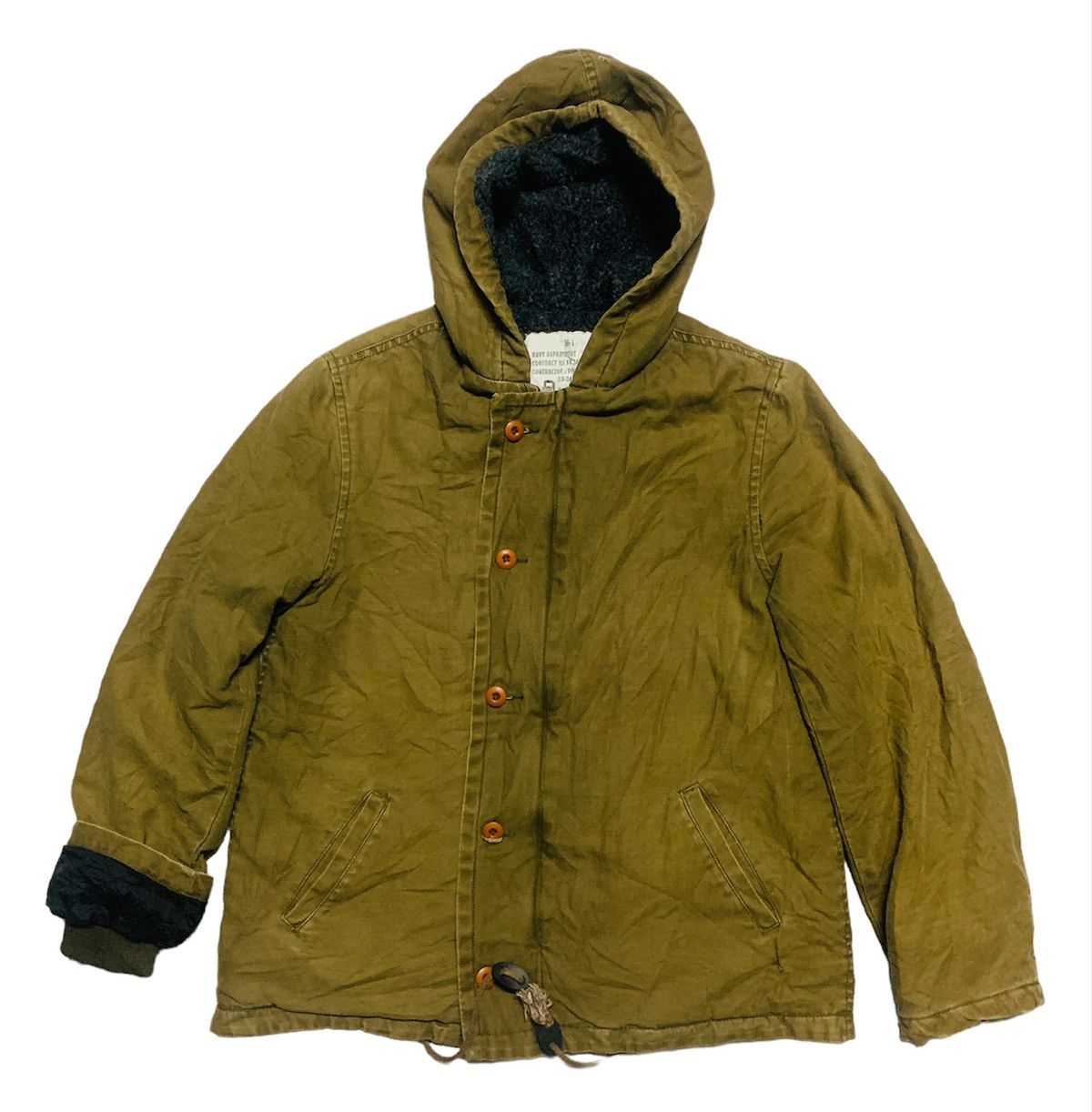 Japanese Brand × Vintage VINTAGE NAVY JAPAN N-1 SHERPA LINING TOKYO UFQ INC JACKET Size US S / EU 44-46 / 1 - 1 Thumbnail