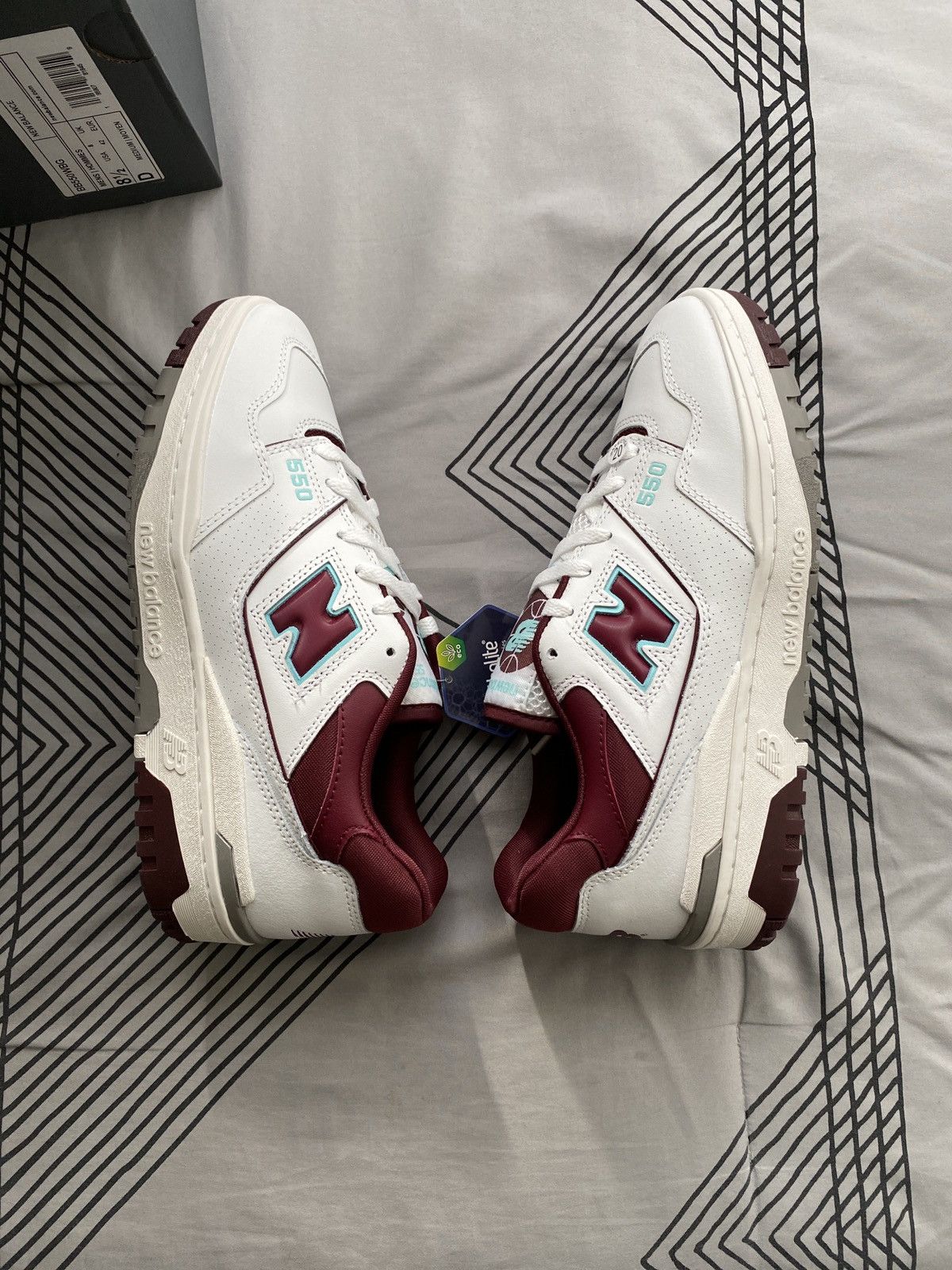 New Balance 550 Burgundy Cyan