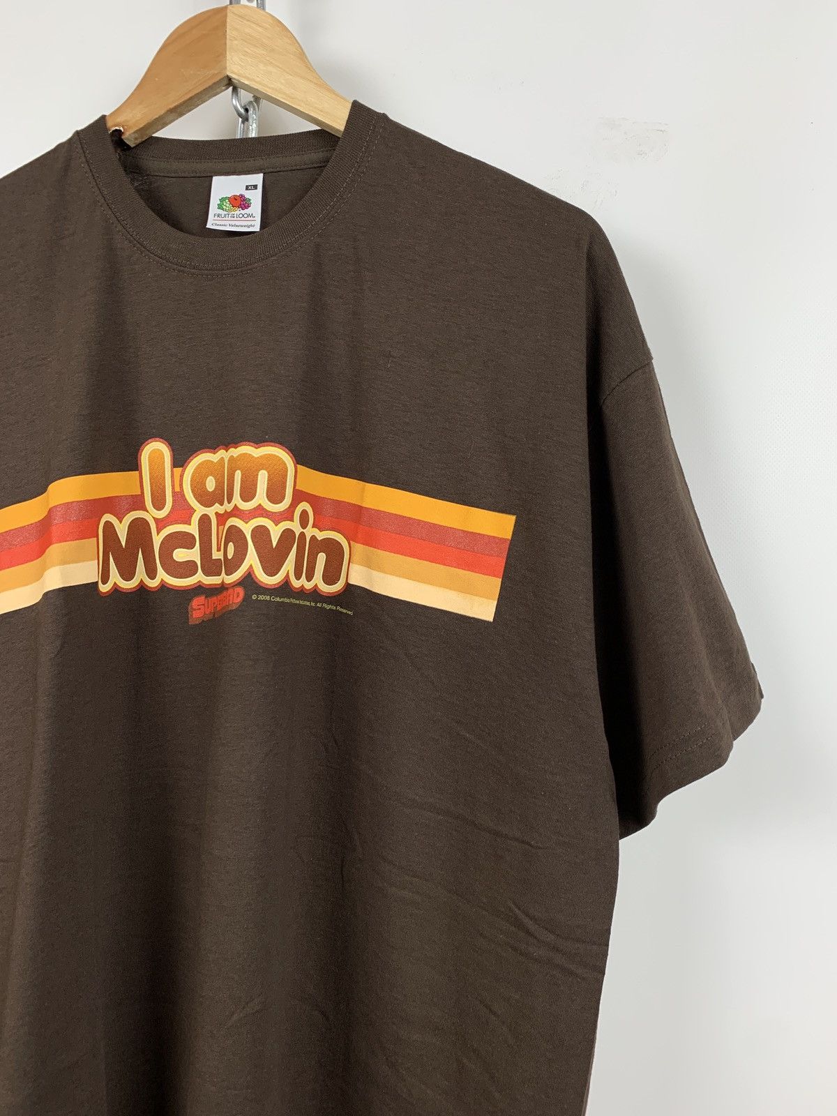 Vintage 2008 Vintage I Am McLovin Superbad Brown Movie T-Shirt Size US XL / EU 56 / 4 - 5 Thumbnail