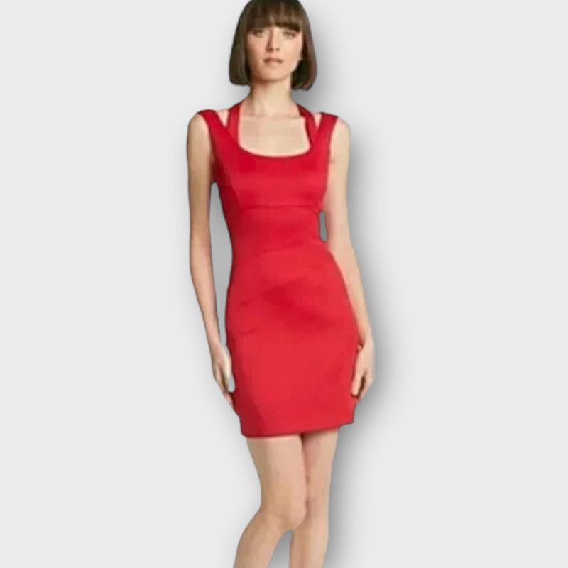 Guess Guess | Red Halter Scuba Bodycon Dress | Size 4 | Grailed