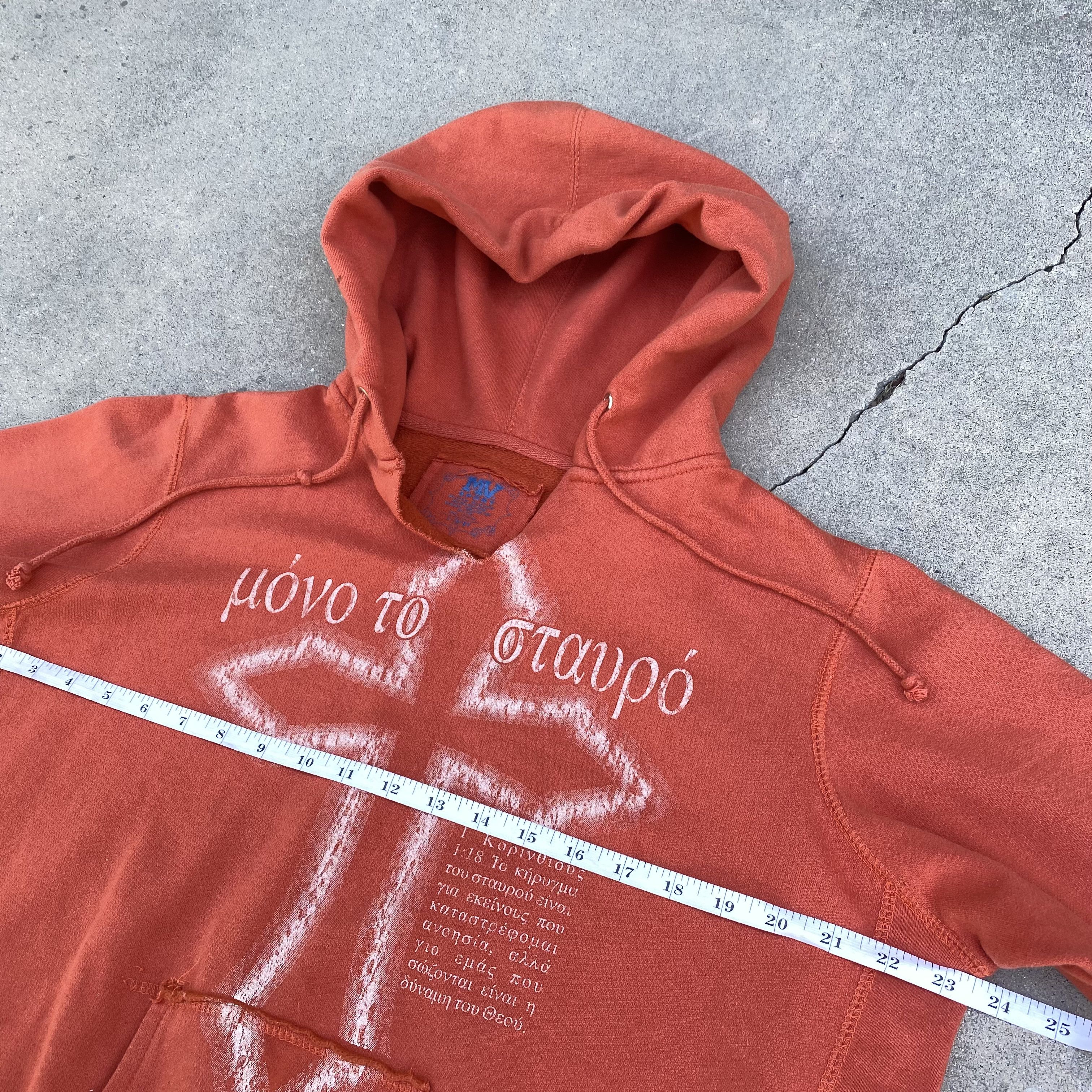 Russell Athletic VTG 2000's Greek Writing Cross Graphic Hoodie Sweatshirt Size US XL / EU 56 / 4 - 5 Thumbnail