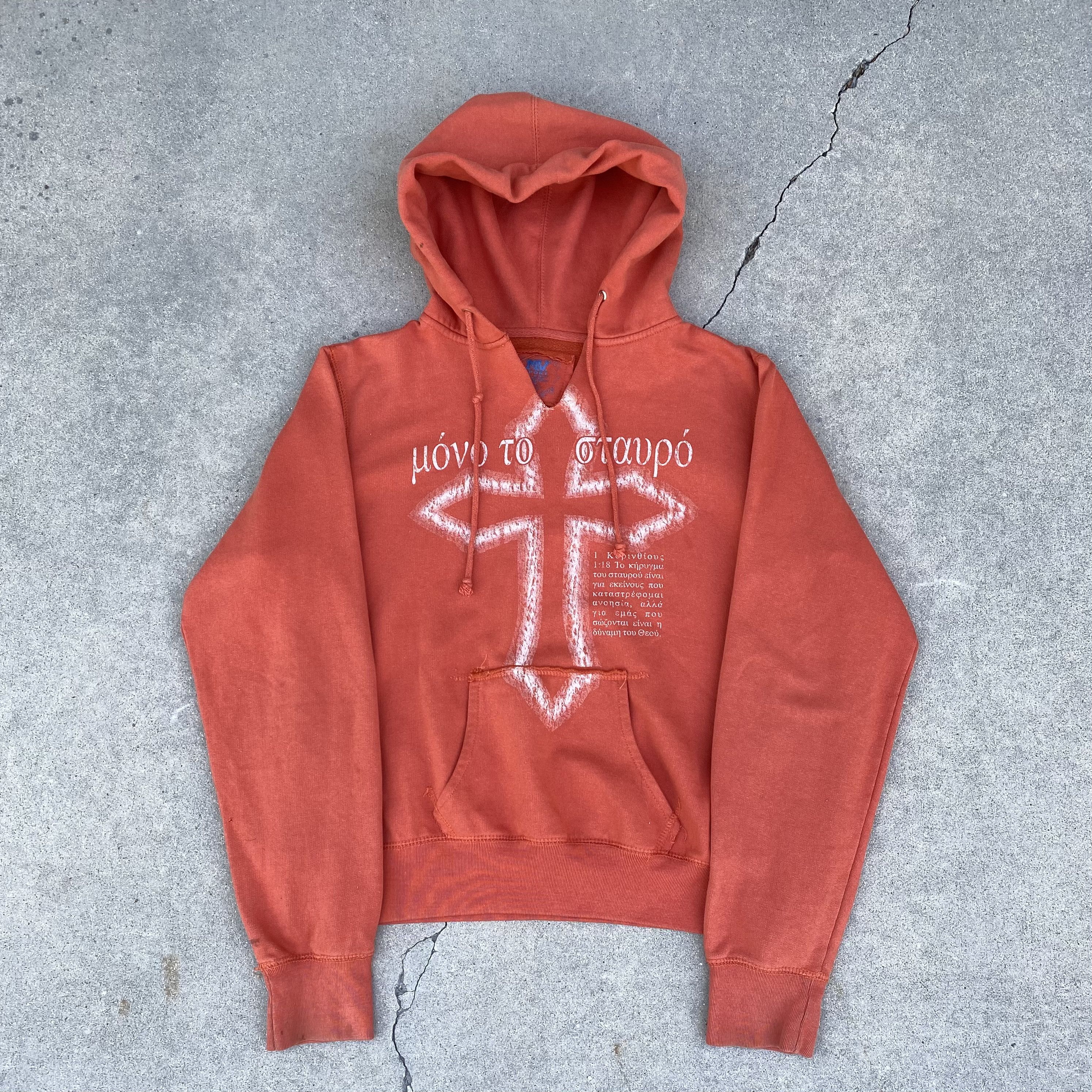 Russell Athletic VTG 2000's Greek Writing Cross Graphic Hoodie Sweatshirt Size US XL / EU 56 / 4 - 2 Thumbnail