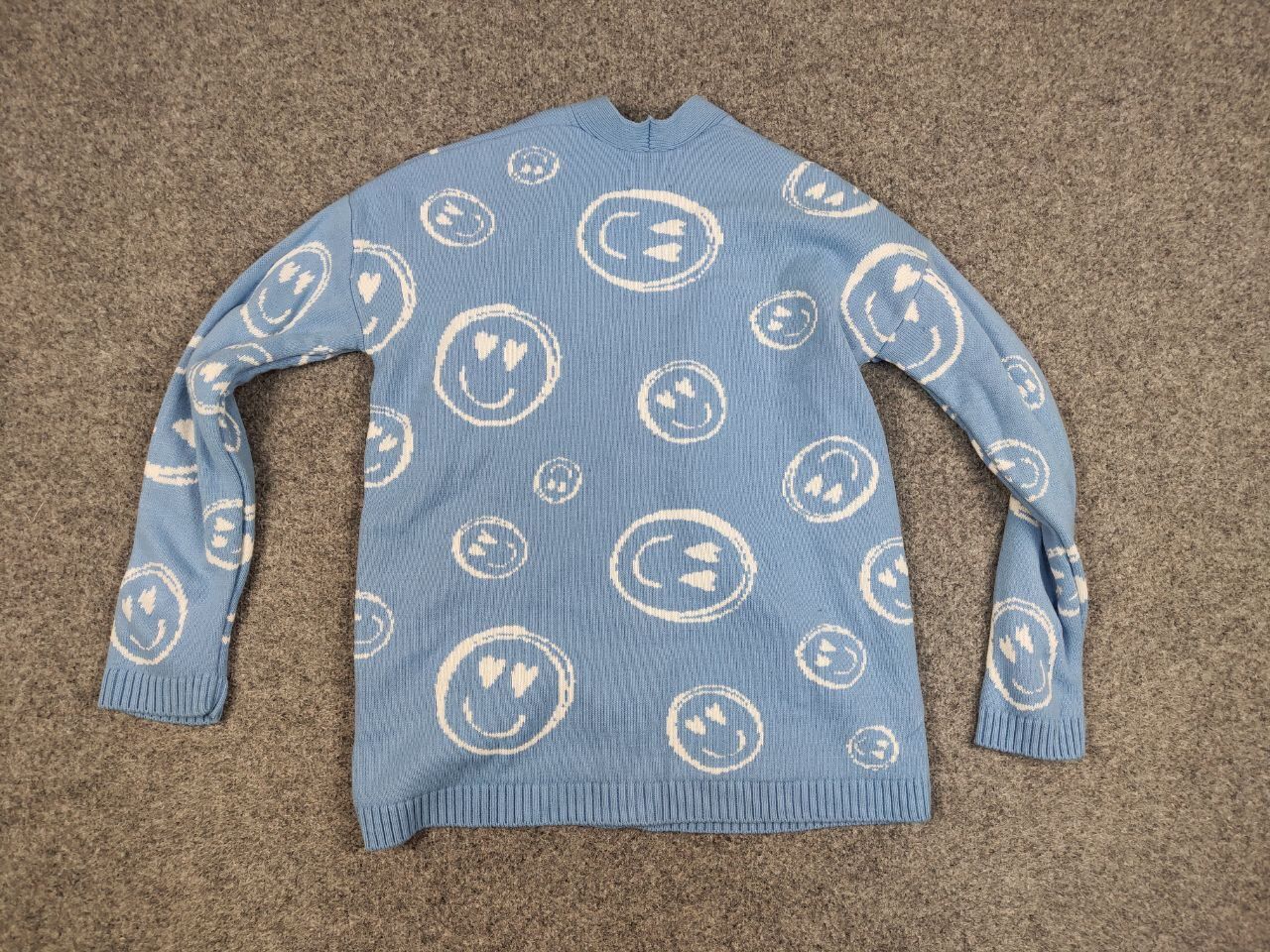 Japanese Brand Vintage 90's blue smiley logos Japanese style Knit Cardigan Size XS / US 0-2 / IT 36-38 - 11 Thumbnail