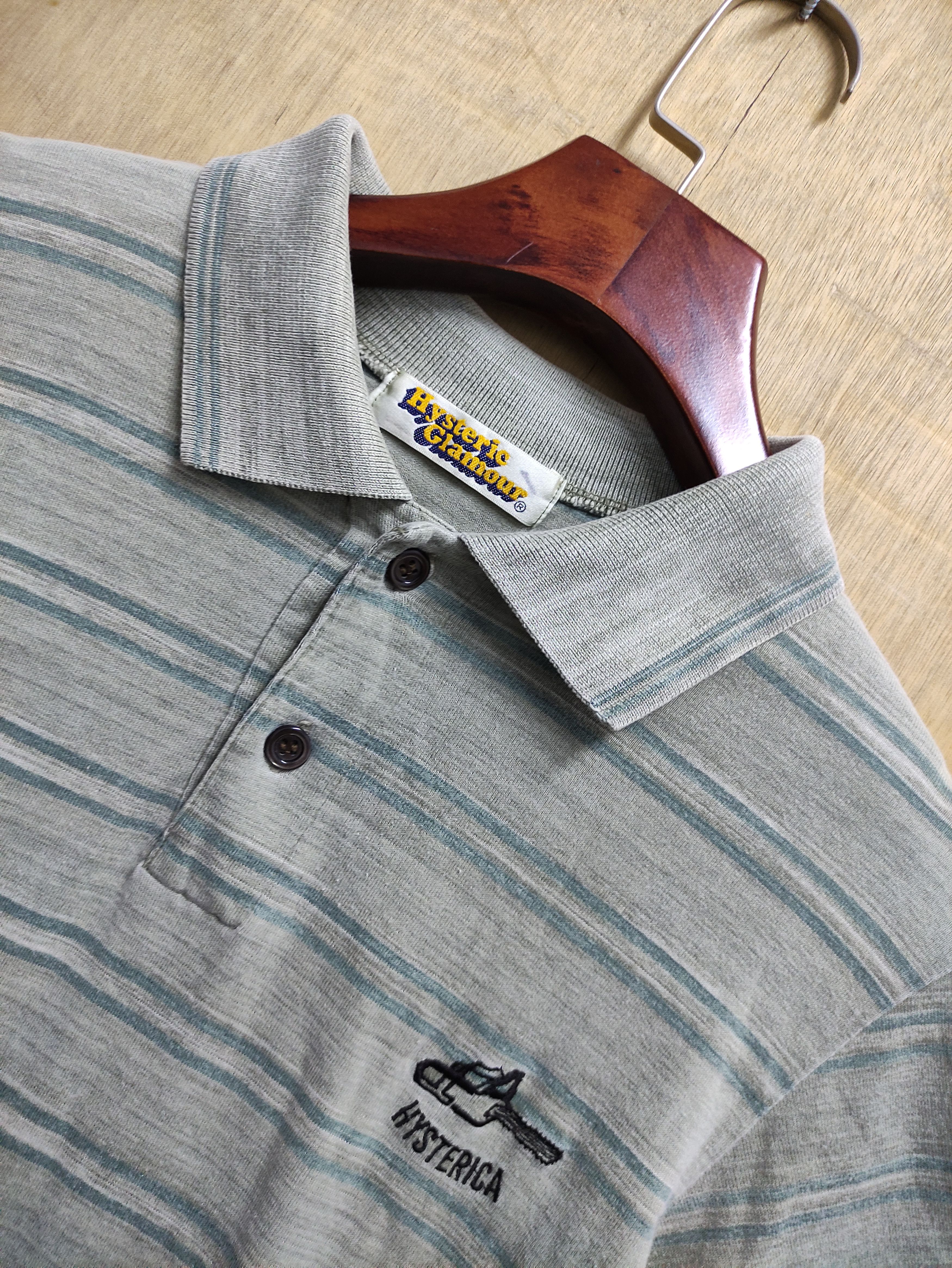 Hysteric Glamour HYSTERIC GLAMOUR VINTAGE STRIPE POLO SHIRT Size S / US 4 / IT 40 - 4 Thumbnail