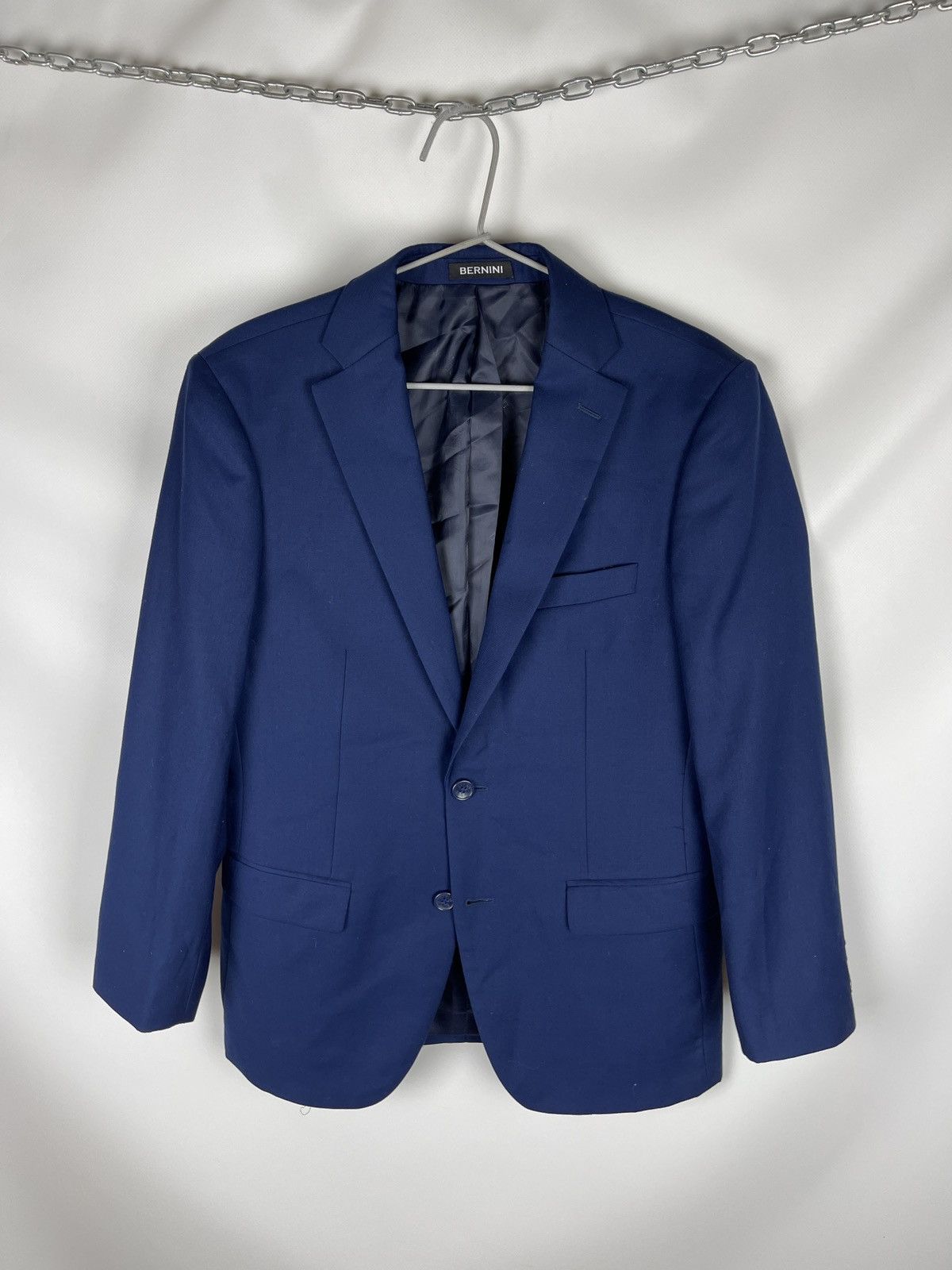 Giani Bernini Bernini Italy 120s wool blue 2 button blazer sport coat Size 36R - 1 Thumbnail