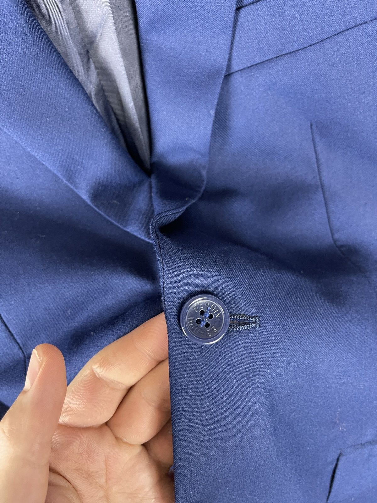 Giani Bernini Bernini Italy 120s wool blue 2 button blazer sport coat Size 36R - 8 Thumbnail