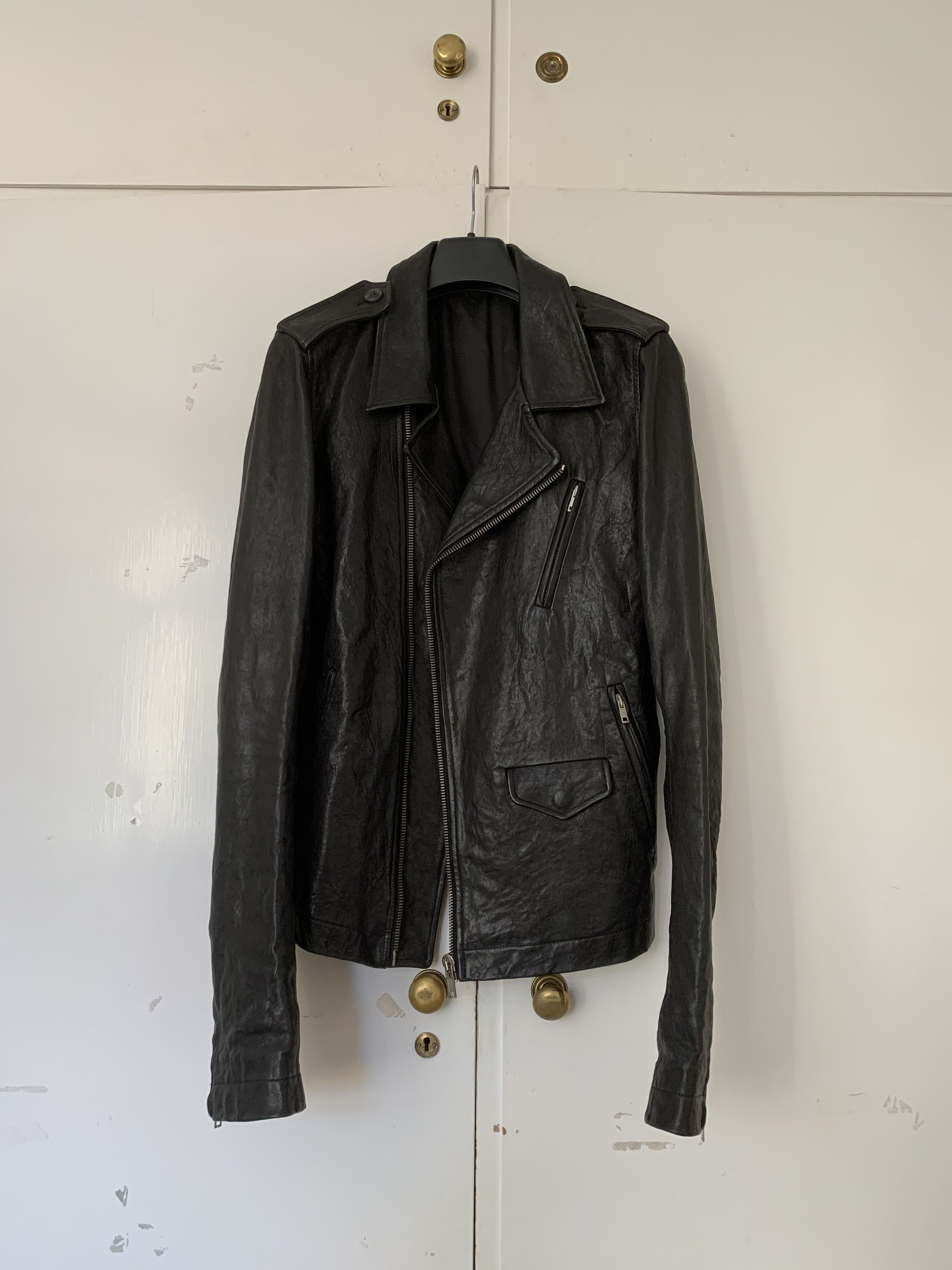 Rick Owens FW09 Crust Hammered Lamb Leather Stooges Jacket | Grailed