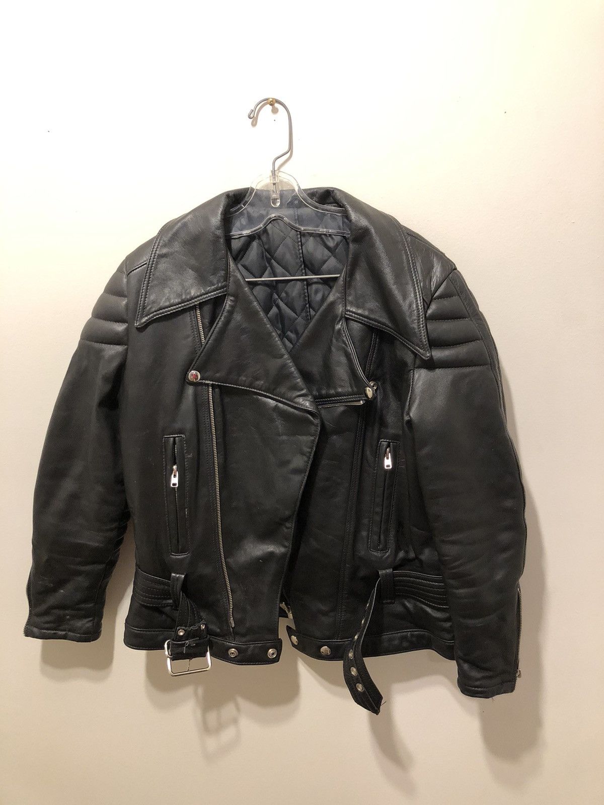 Leather biker jacket