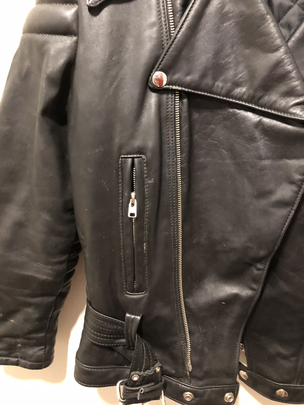 Leather biker jacket