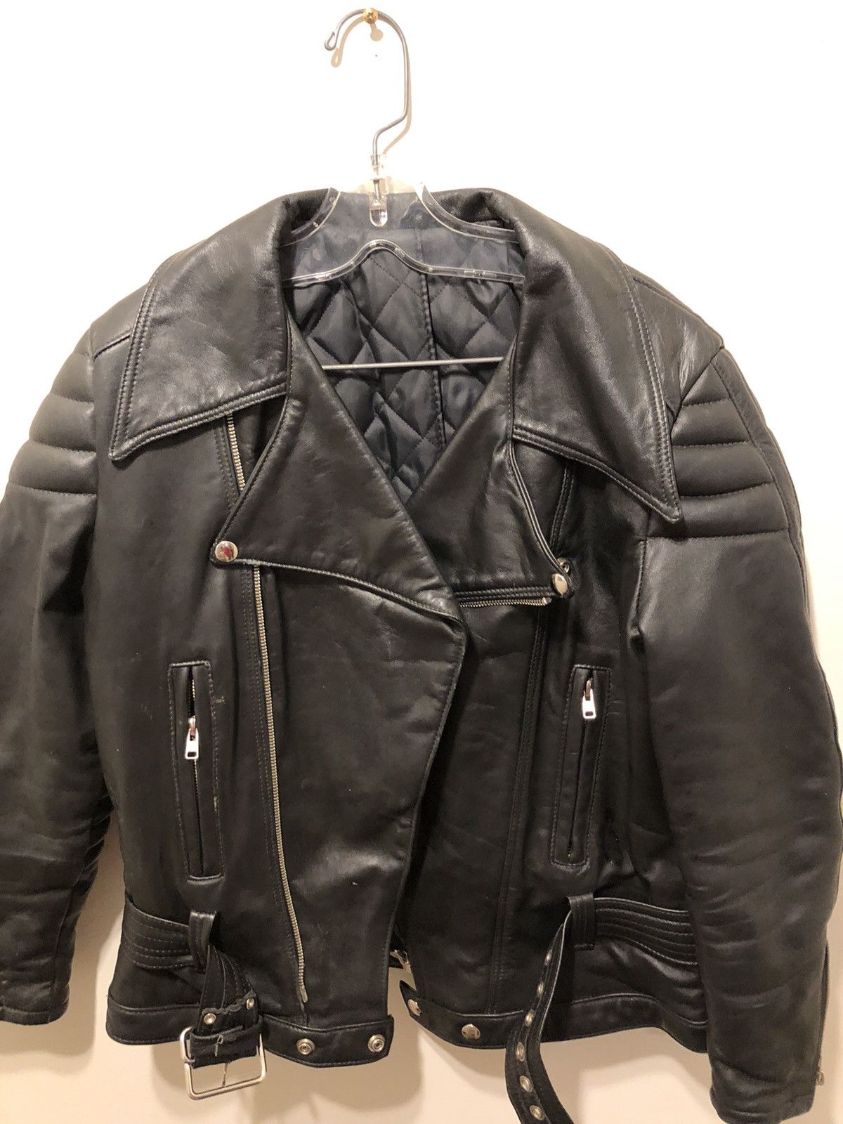 Leather biker jacket
