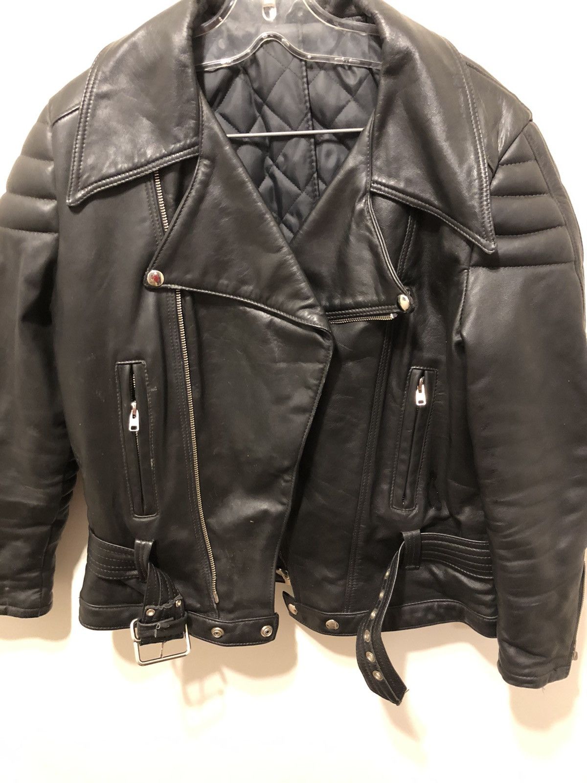 Leather biker jacket