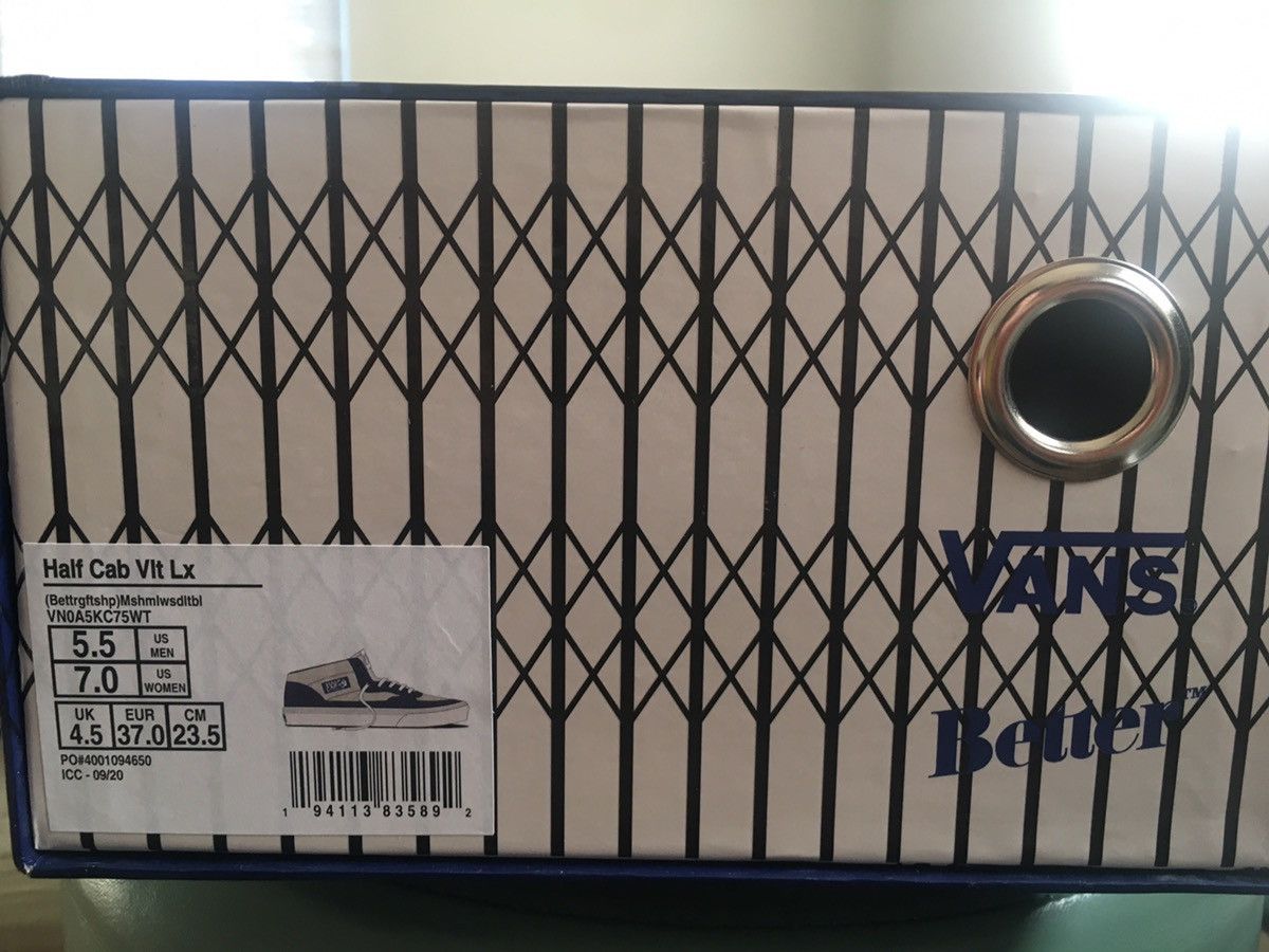 BetterTM × Vans BETTER GIFT SHOP X VANS VAULT HALF CAB (BLUE/OFF WHITE) Size US 5.5 / EU 38 - 6 Thumbnail
